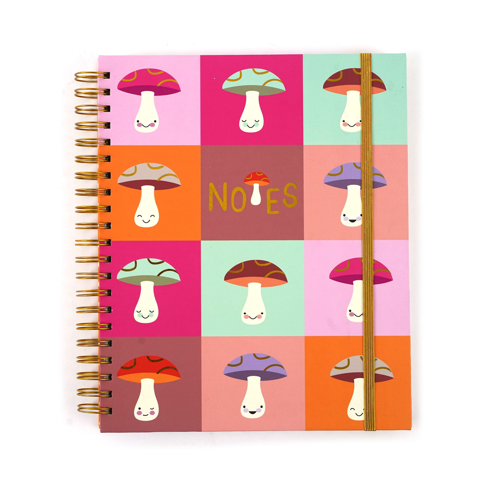 140-Sheet/280-Page Spiral Bound Hot Stamp Notebook - Mushroom Design, 11.25