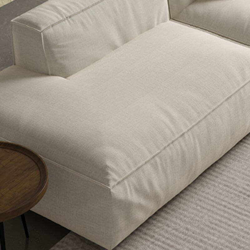 Modern L-Shaped White Upholstered Reclining Sofa with Back Support - Perfect for Living Room, Home Theater & Small Spaces