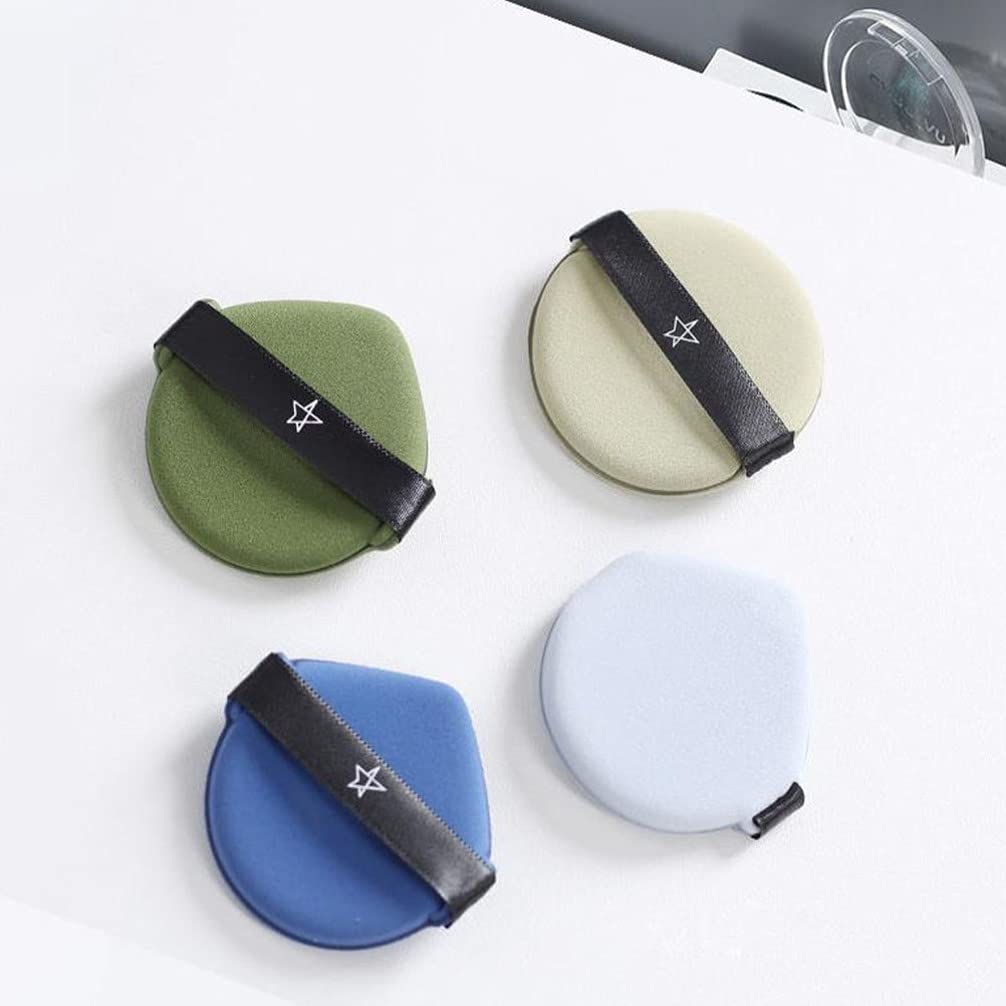 Beaupretty 4Pcs Premium Velour Powder Puffs - Soft Makeup Sponge for Loose & Pressed Foundation, Setting Powder - Perfect for Flawless Blending & Touch-Ups On-The-Go