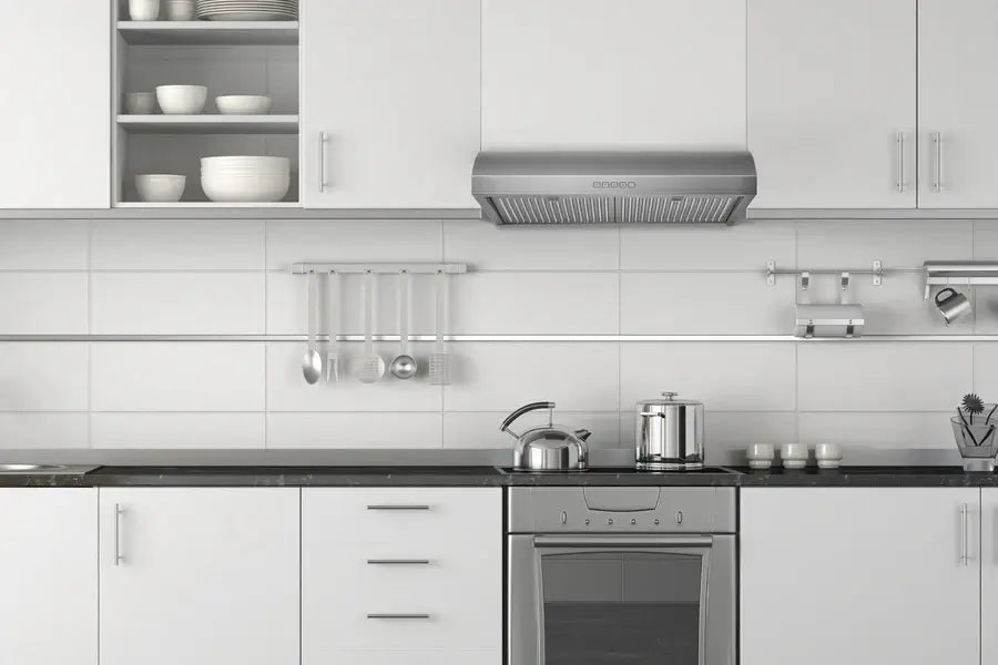 Hauslane Chef 30 Inch Convertible Stainless Steel Under Cabinet Range Hood - Powerful Kitchen Ventilation for Smoke & Odor Removal - Perfect for Home Cooking, Grilling & Baking (UC B018SS 30)