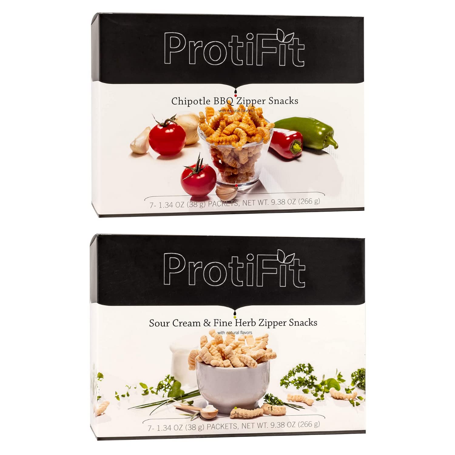 PROTIFIT High Protein Chips - Chipotle BBQ & Sour Cream & Herb Flavors (2 Pack) | 15g Protein, Low Calorie, Low Sugar, Low Fat Snacks | Ideal Protein Diet Compatible | Perfect for Keto, Weight Loss & On-the-Go Healthy Snacking