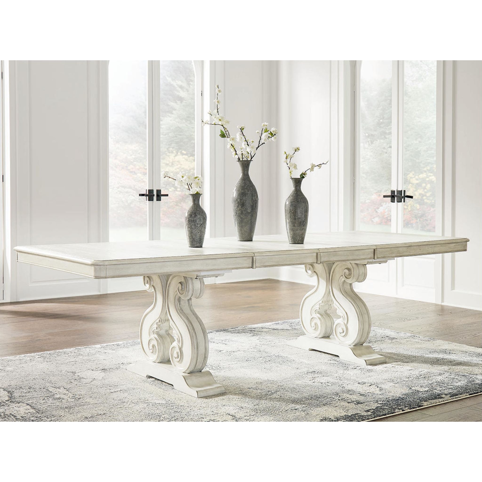 Arlendyne Extendable Dining Table - Antique White Finish (D980D4) | Perfect for Small Spaces, Dinner Parties & Family Gatherings