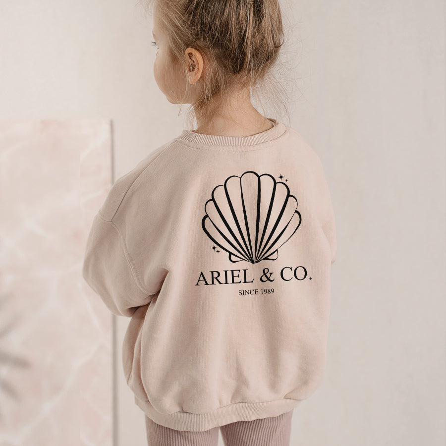 Ariel & Co 1989 Vintage Back Logo Kids Sweatshirt - Soft Cotton Pullover for Boys & Girls - Perfect for Casual Wear, School & Family Outings