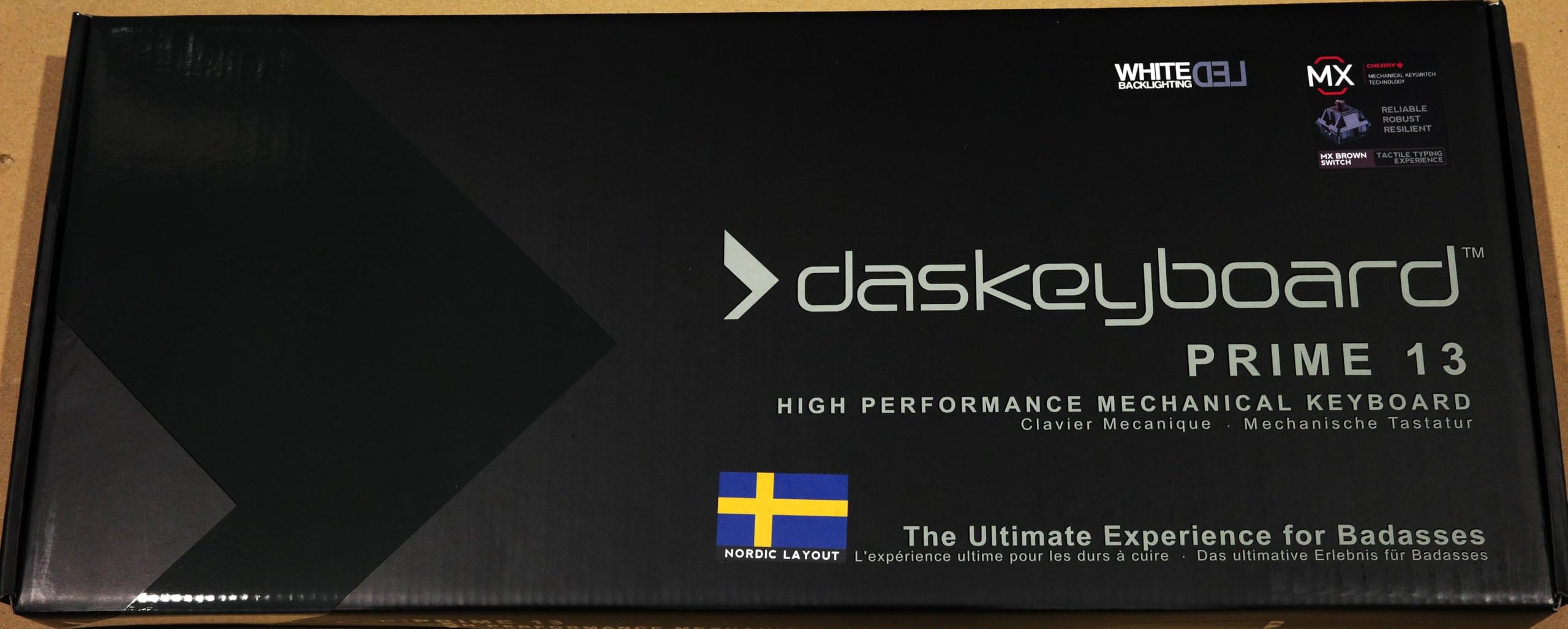 Das Keyboard Prime 13 Mechanical Keyboard - 105 Key UK Layout with Cherry MX Brown Switches, White LED Backlight, Full Anti-Ghosting & Aluminum Cover | Perfect for Gaming, Programming & Office Work (DKP13-PRMXT00-UK)