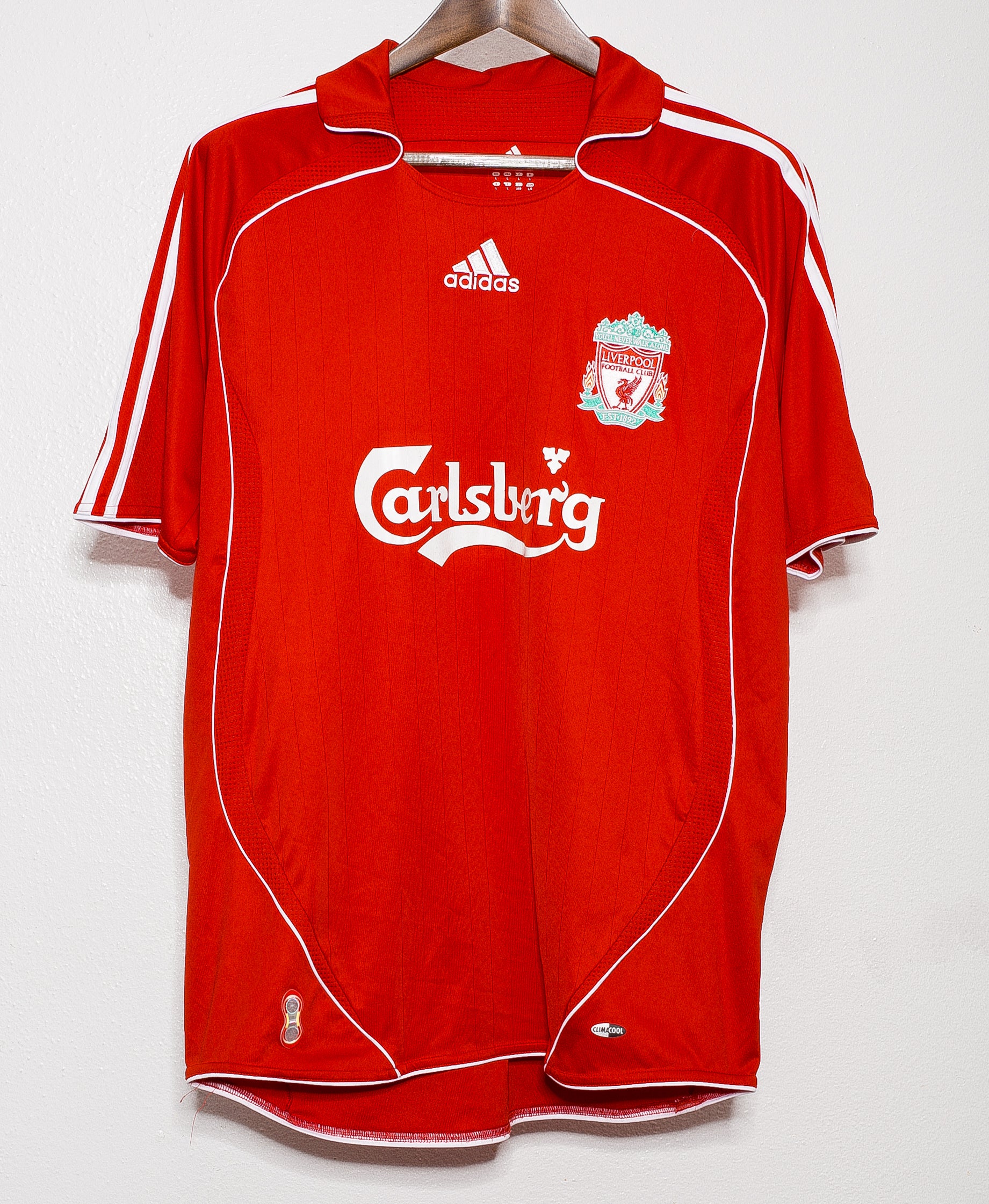 2007 Liverpool FC Home Jersey #8 Steven Gerrard - Authentic Replica Soccer Shirt (Large) - Perfect for Match Days, Fan Events & Football Collectors