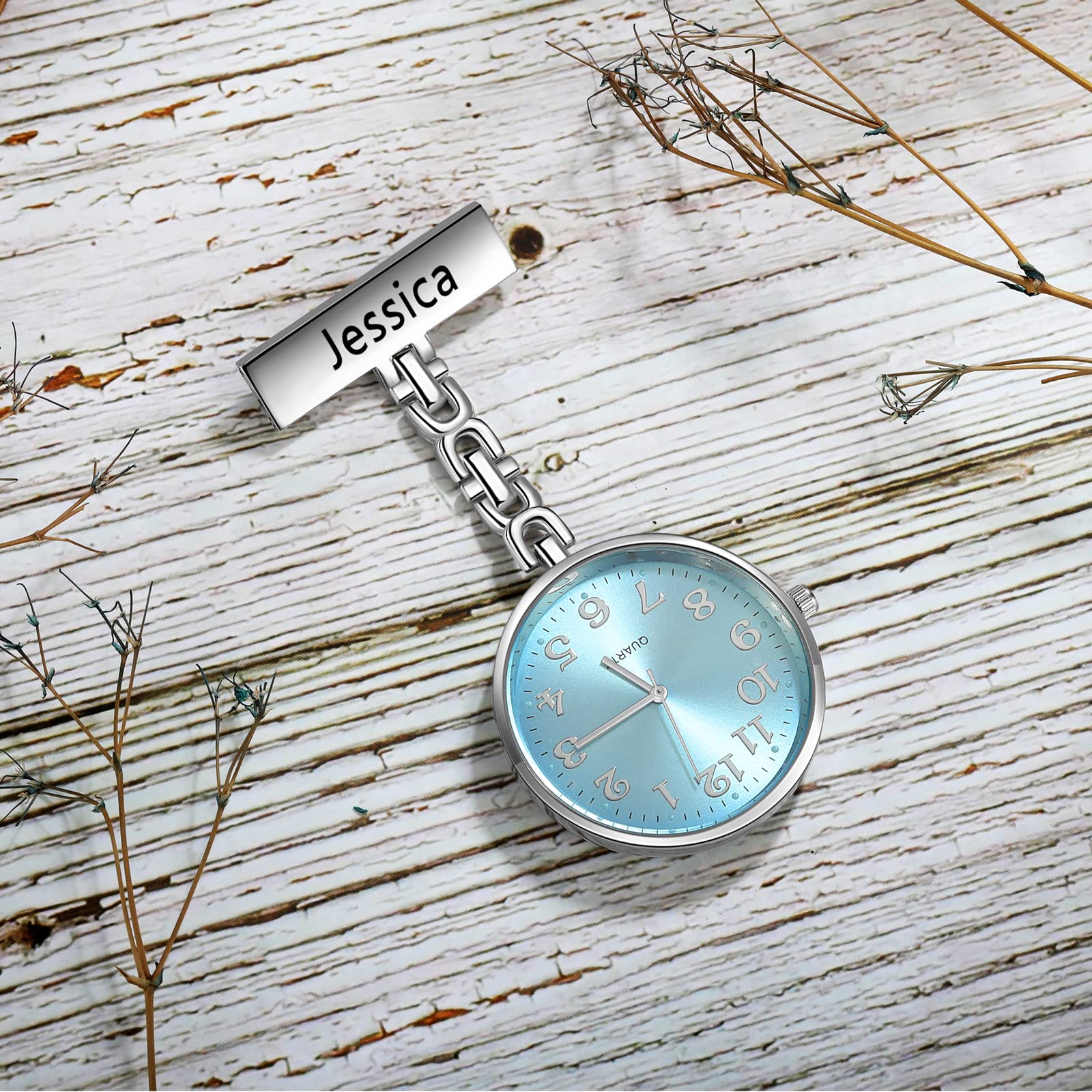 Personalized Nurse Fob Watch - Digital Quartz Pocket Watch for Paramedics with Name Engraving & Clip-on Brooch - Luminous Needle Design - Ideal Birthday Gift for Nurses, Medical Students & Healthcare Professionals - Perfect for Clinical Shifts, Nursing School & Hospital Work