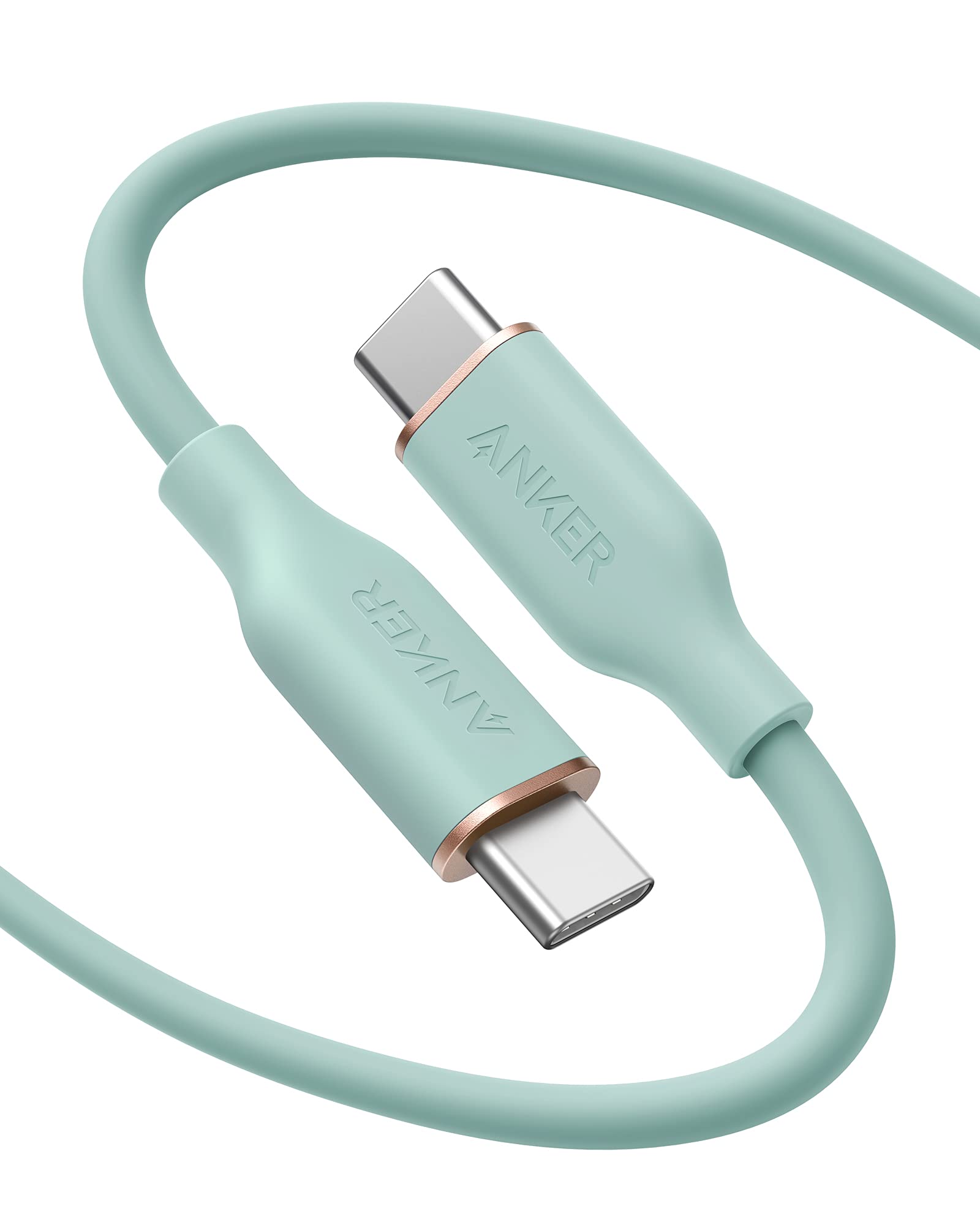 Anker 100W USB C Cable Fast Charging for iPhone 16 & MacBook Pro | 6FT Green Cord for Home & Travel