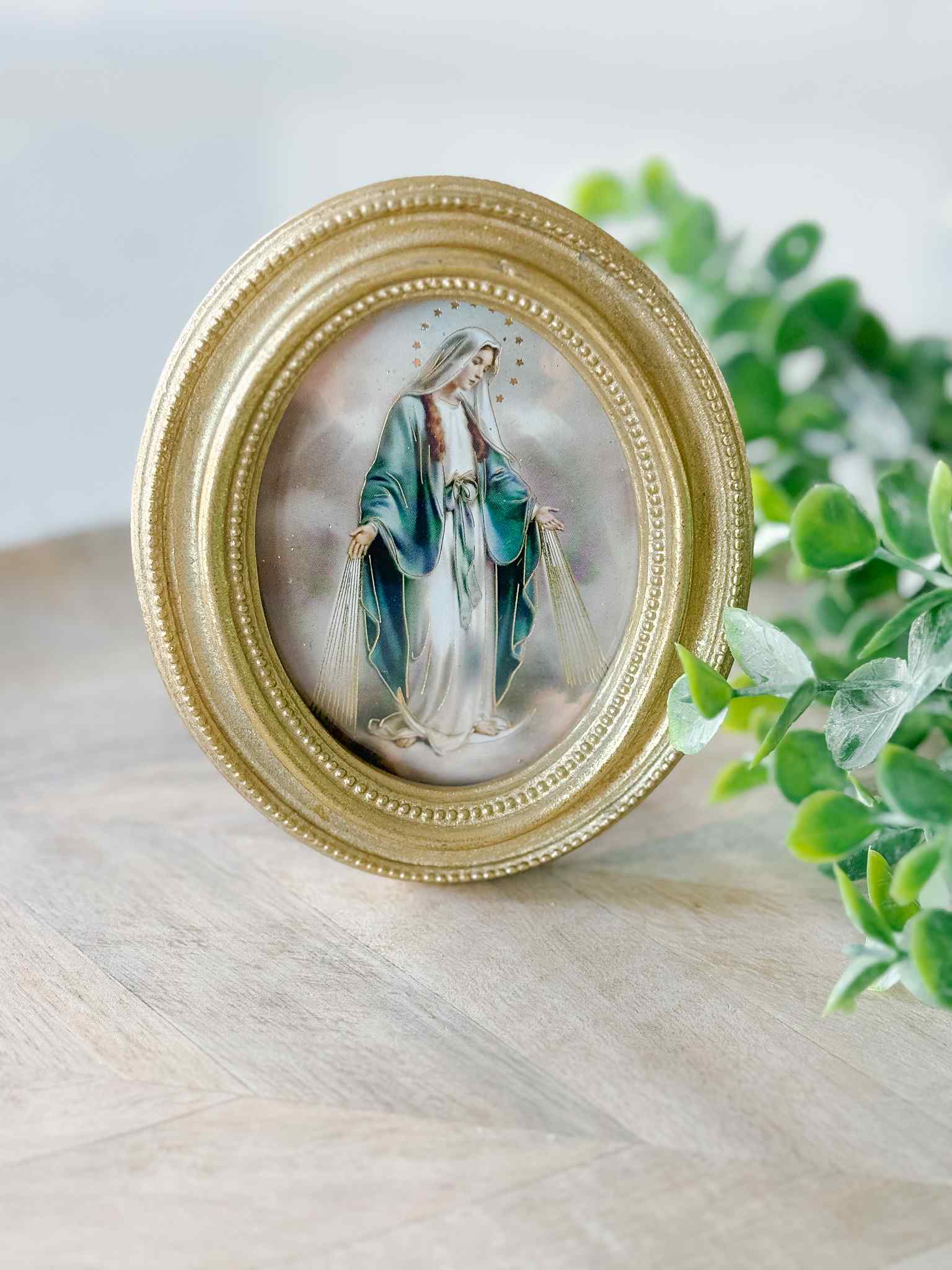 Our Lady of Grace Framed Wall Art - Elegant Religious Home Decor for Bedroom, Living Room & Prayer Space