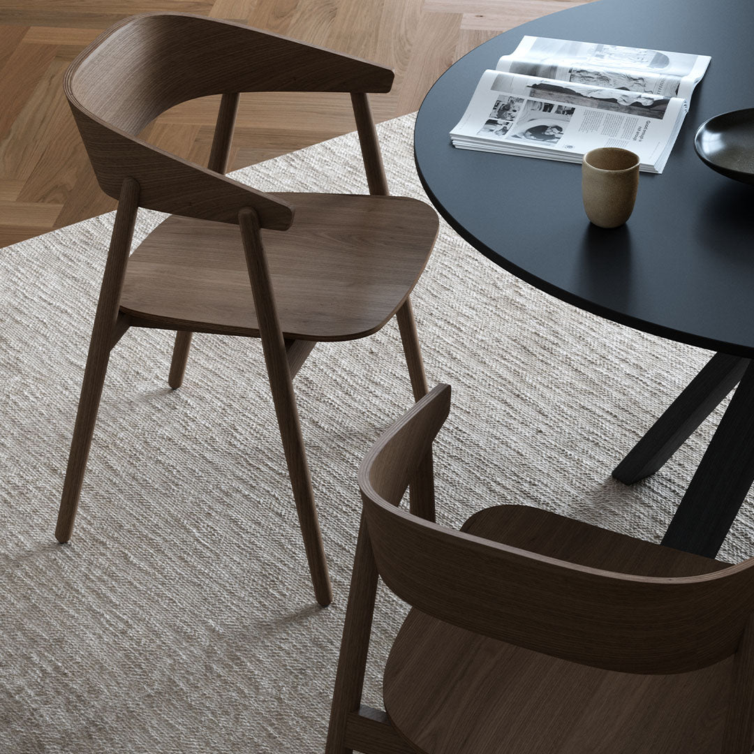BY Kato AC2 Side Chair - Modern Wooden Dining Chair with Upholstered Seat - Perfect for Kitchen, Dining Room, and Office Workspace