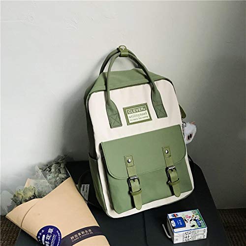 GGOOB Cute Kawaii Aesthetic Backpack for School - Lightweight Laptop Backpack with Multiple Pockets, Trendy Green College Backpack for Girls & Teens | Perfect for School, Travel & Daily Use