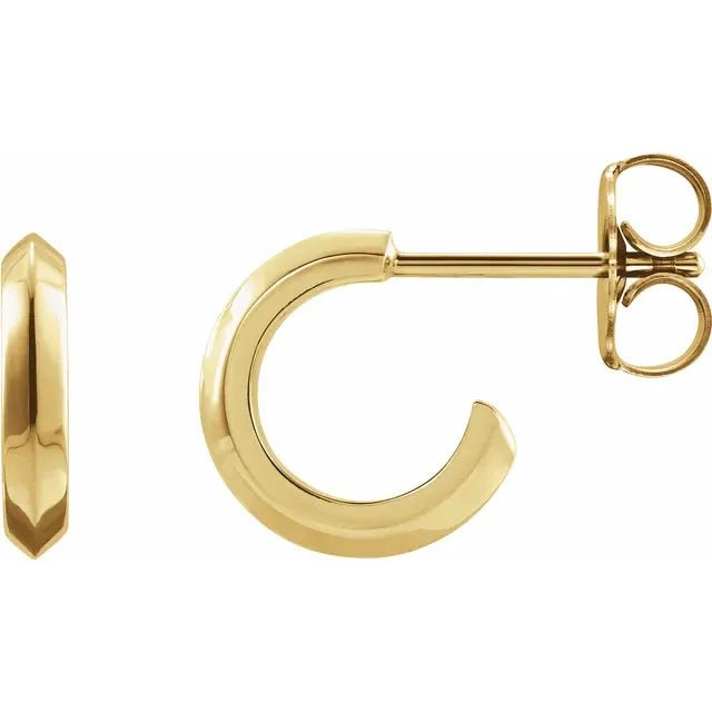 14K Gold Knife Edge Hoop Earrings for Women - Dainty Thin Edge Huggie Hoops - Minimalist Everyday Jewelry for Work, Date Night & Special Occasions