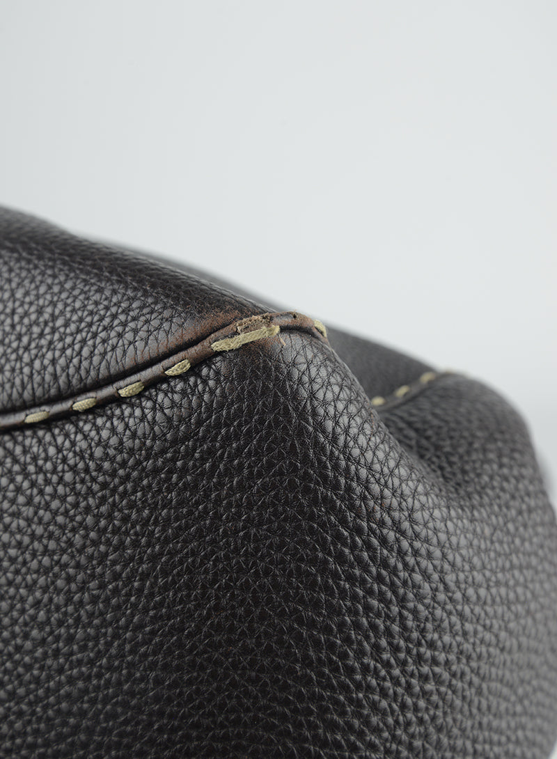 Fendi Selleria Leather Brown Handbag - Luxury Italian Designer Tote for Women, Perfect for Work, Travel & Everyday Use
