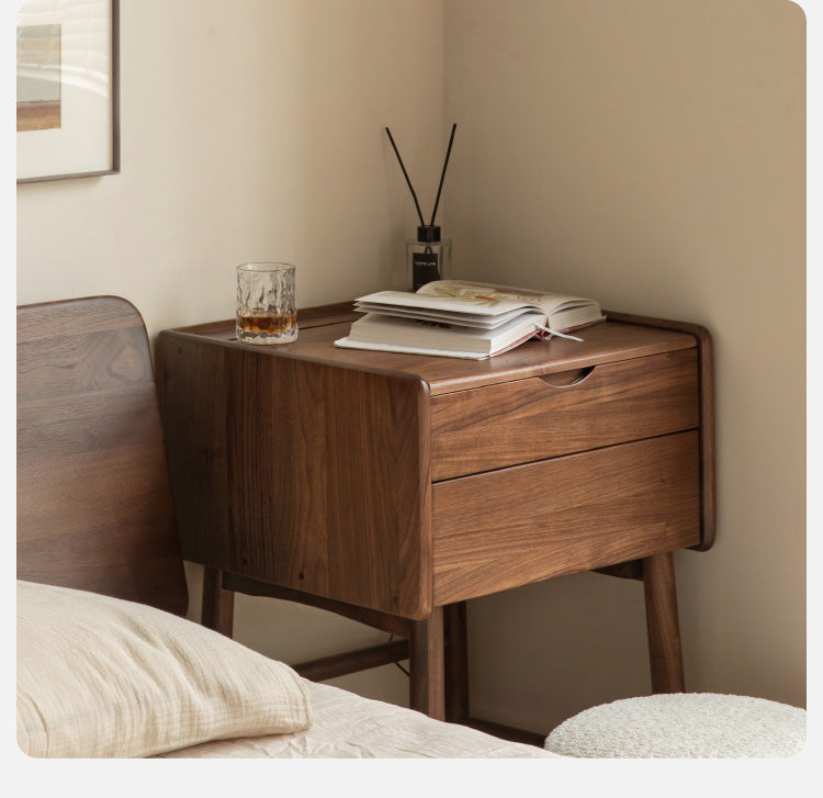 Solid Black Walnut Wood Mirror Dressing Table - Elegant Vanity Desk for Bedroom, Bathroom & Makeup Area