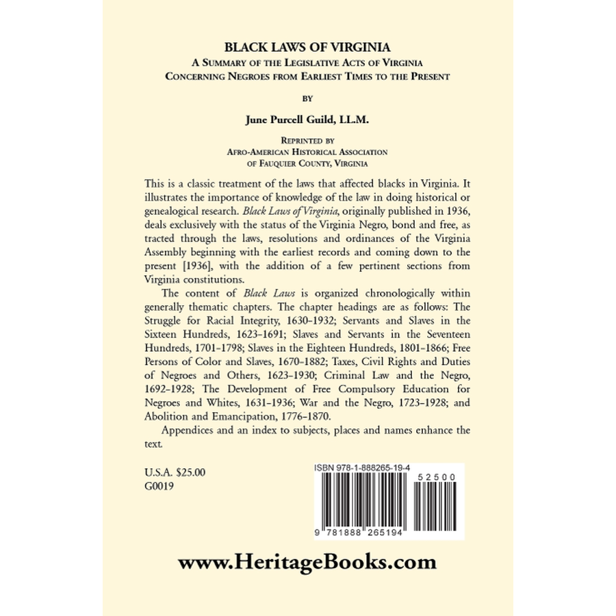 Black Laws of Virginia - Historical Legal Codes & Slavery Statutes | Research, Education & Historical Context