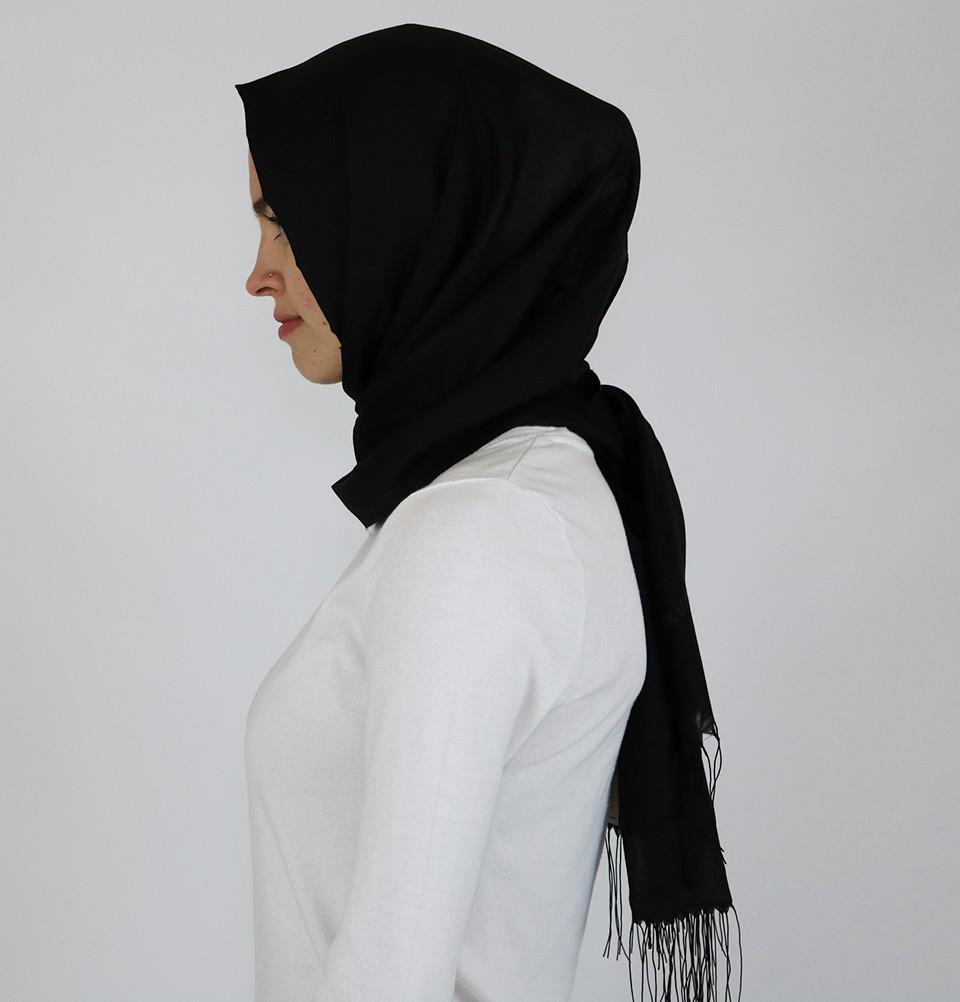 Aker Ince Premium Muslim Hijab Shawl Scarf #311 Black - Modest Fashion for Women, Prayer, Daily Wear & Special Occasions