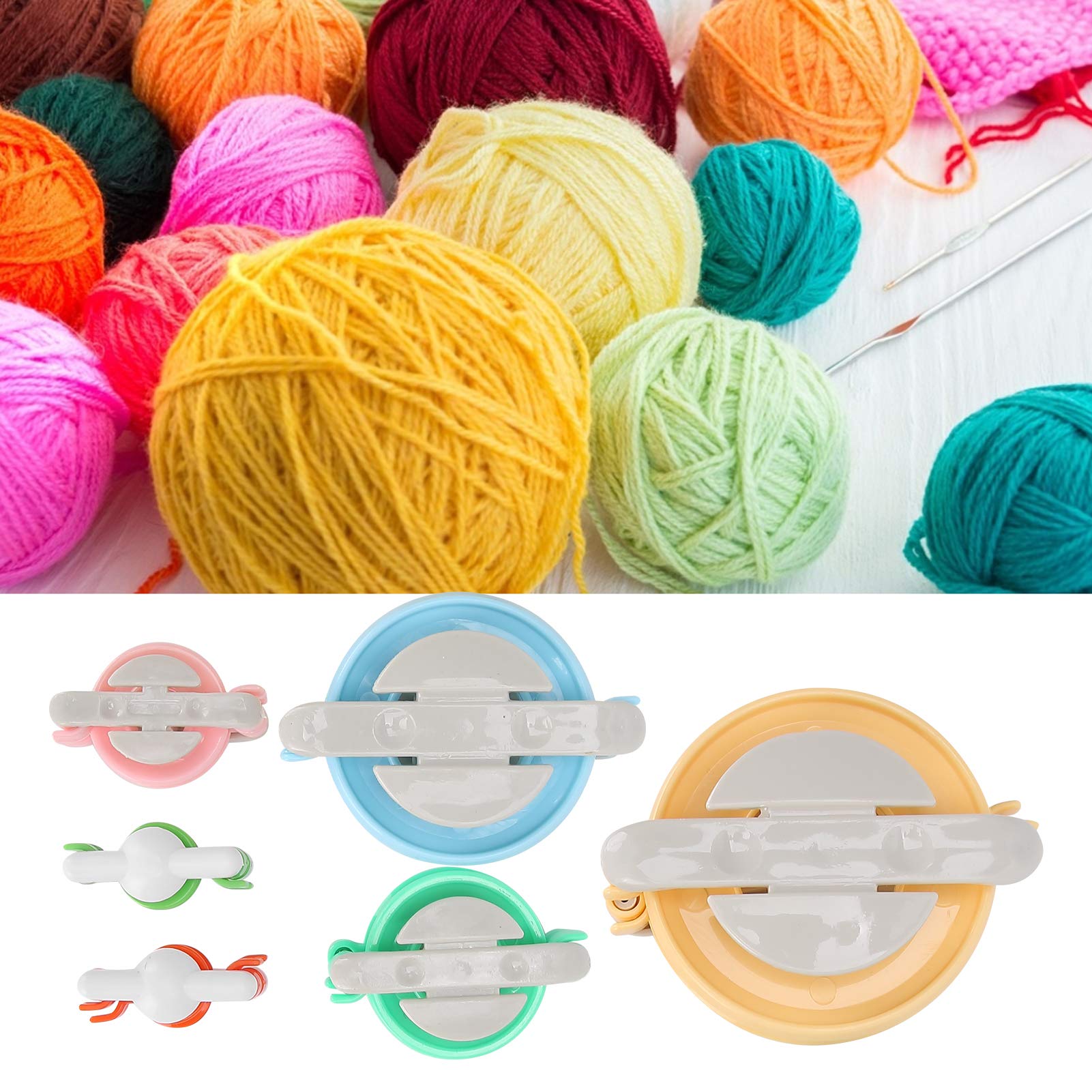 GLOGLOW 6Pcs Pom Pom Maker Kit - DIY Fluffy Yarn Ball Weaver Tool for Knitting, Crochet & Craft Projects - Perfect for Adults & Kids (Great for Scarf, Hat & Home Decor Accessories)