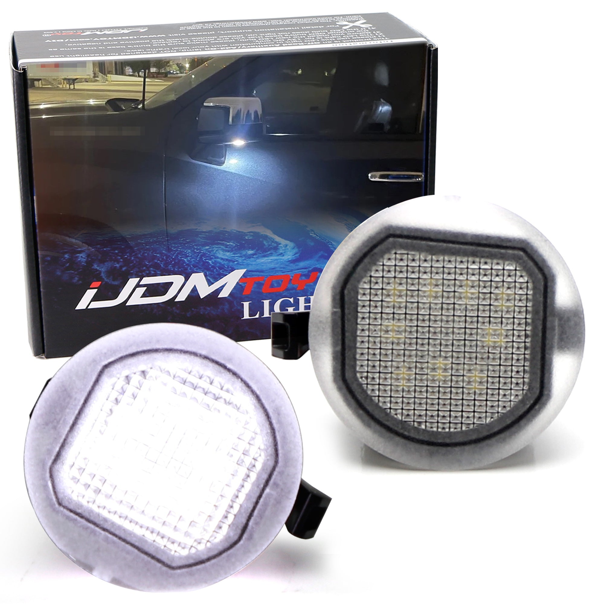 18 SMD Full LED Under Mirror Puddle Lights for Chevy Silverado Suburban & Sierra - Waterproof Door Step Lights for Nighttime Safety and Style