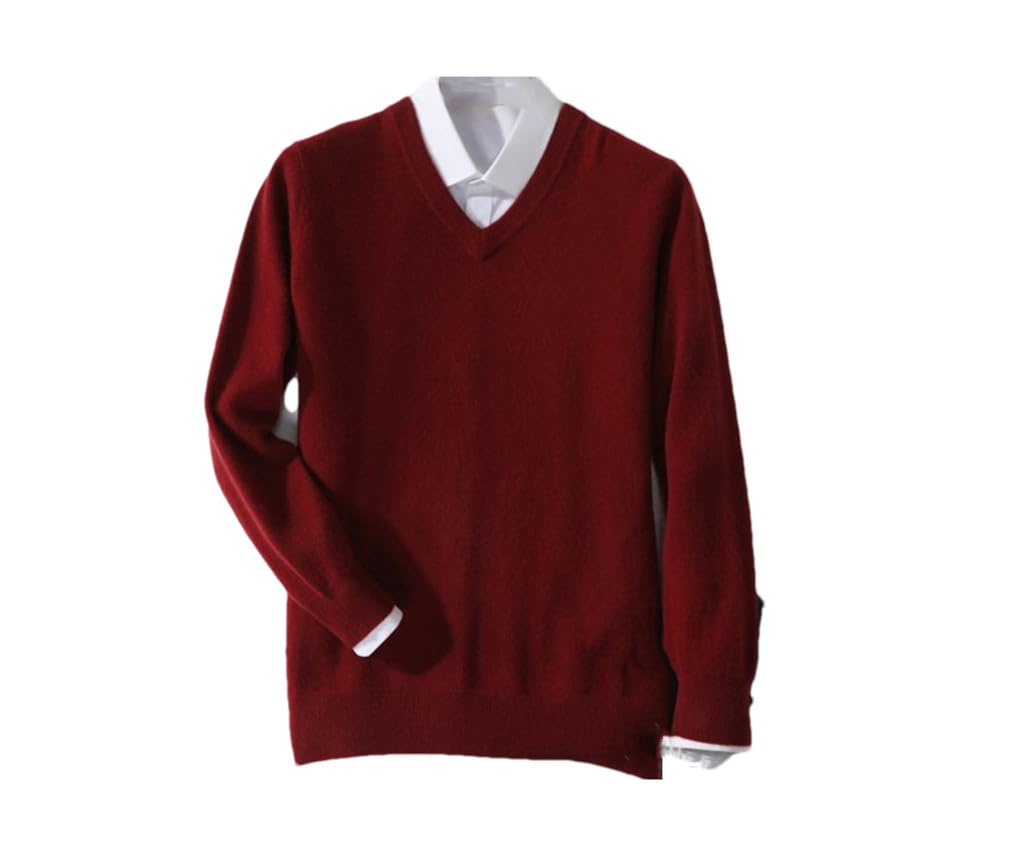 Premium Men's Cashmere V-Neck Sweater - Soft & Warm Winter Pullover Jumper for Men - Office Wear, Casual Outfits & Holiday Gifts