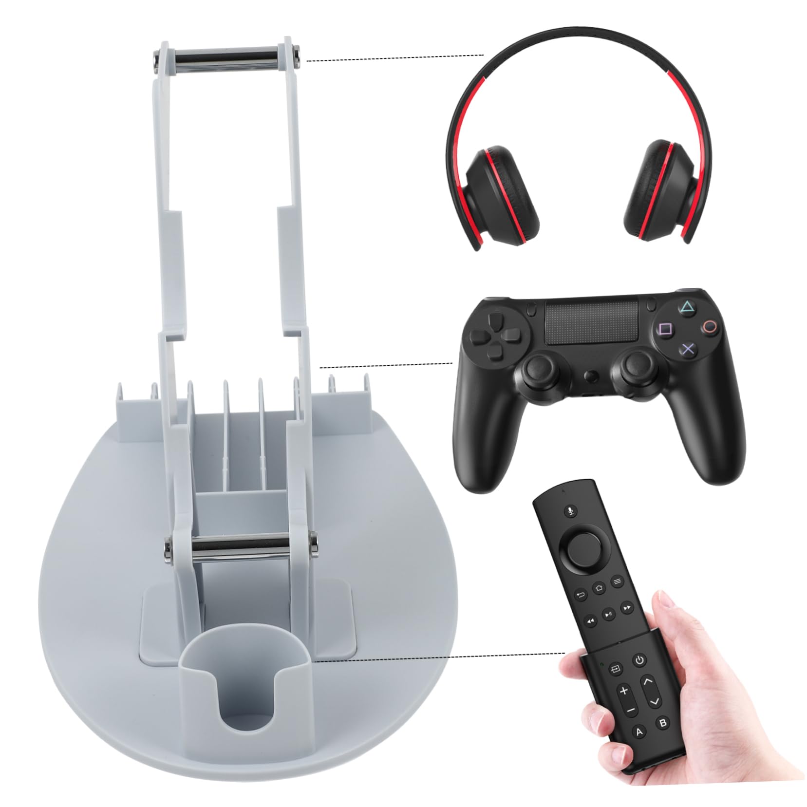 1PC White Multifunctional Storage Bracket - Controller Holder, Headphone Stand, Game Accessory Organizer, Phone & CD Storage - Perfect for Gaming Setup & Home Office Organization - Uonlytech