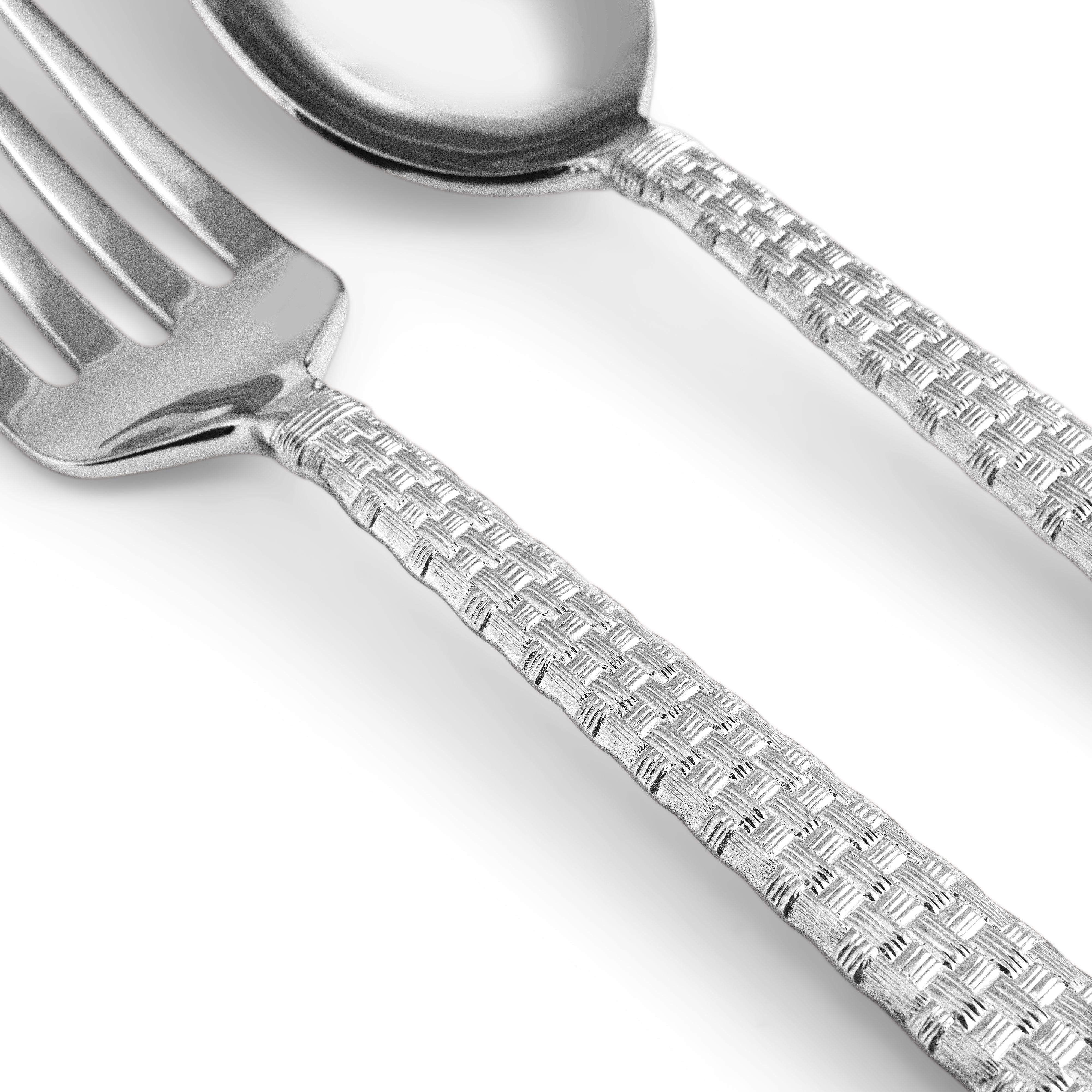 Premium Silver Palm Serving Set - Elegant Flatware for Parties, Weddings & Special Occasions