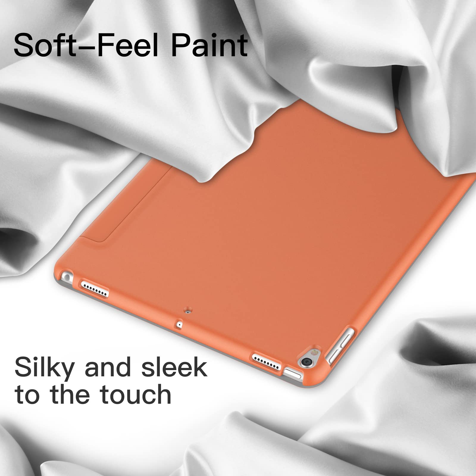 JETech Protective Case for iPad Pro 10.5-Inch & iPad Air 3 (2019 3rd Gen) - Hard Back Shell with Soft-Touch Finish, Auto Wake/Sleep Stand Cover - Perfect for Work, Travel & Home Use (Papaya Color)