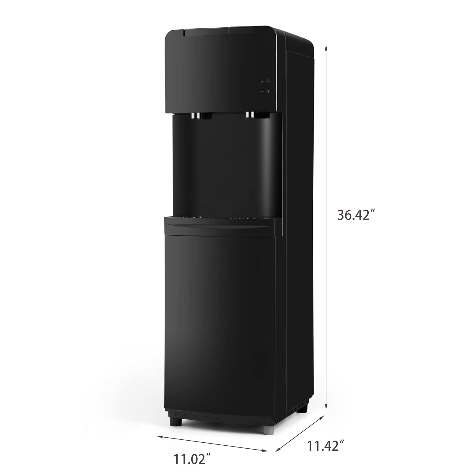 5 Gallon Top Load Water Cooler Dispenser - Hot & Cold Water Dispenser with Child Safety Lock, Energy Saving Freestanding Design for Home, Office, Kitchen or Dorm Room - Black (Ideal for Hydration, Parties & Workplace)