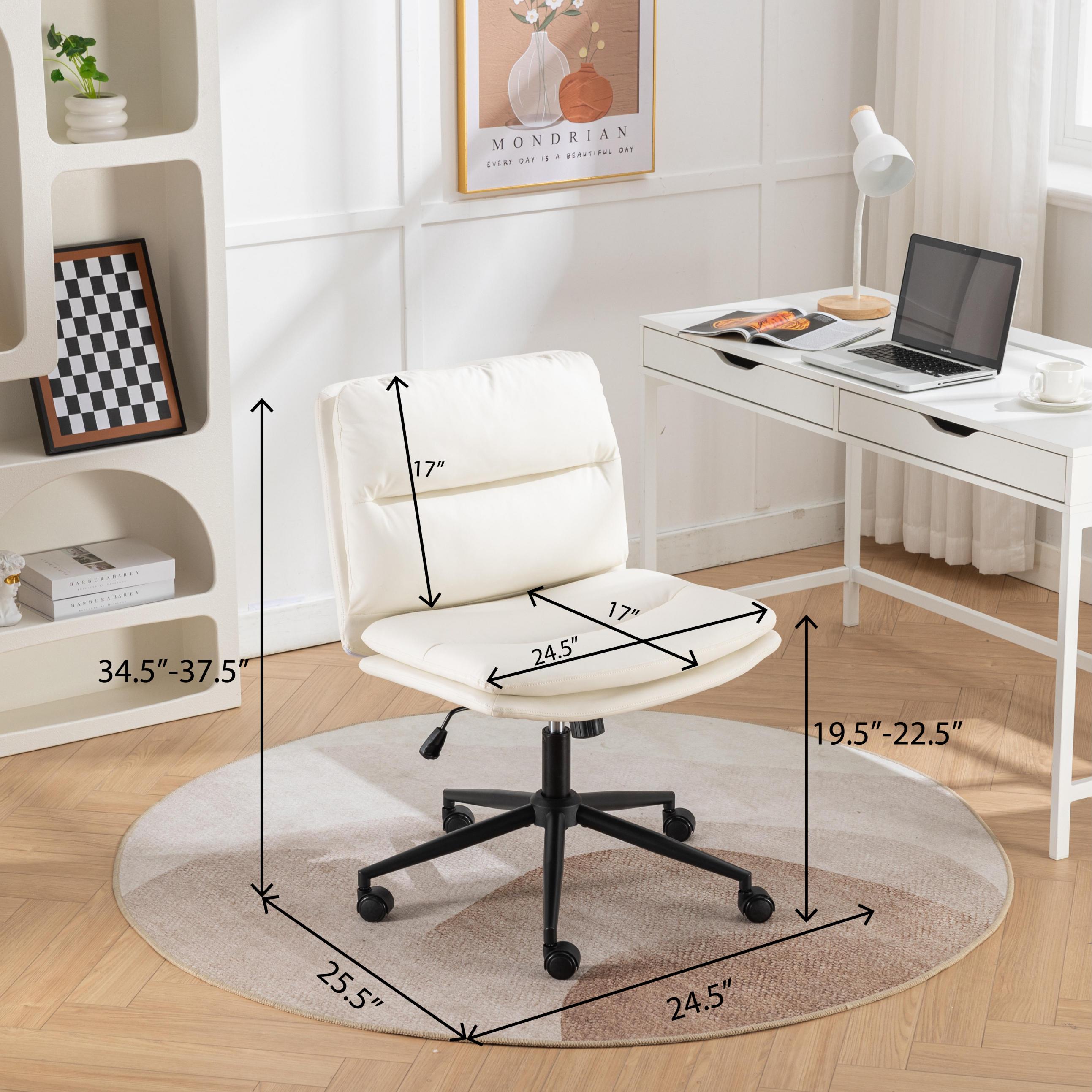 Roundhill Furniture Bizerte Adjustable Swivel Criss Cross Chair - Wide Seat Ergonomic Office Chair for Home & Workspace - Perfect for Desk Work, Gaming & Study Sessions
