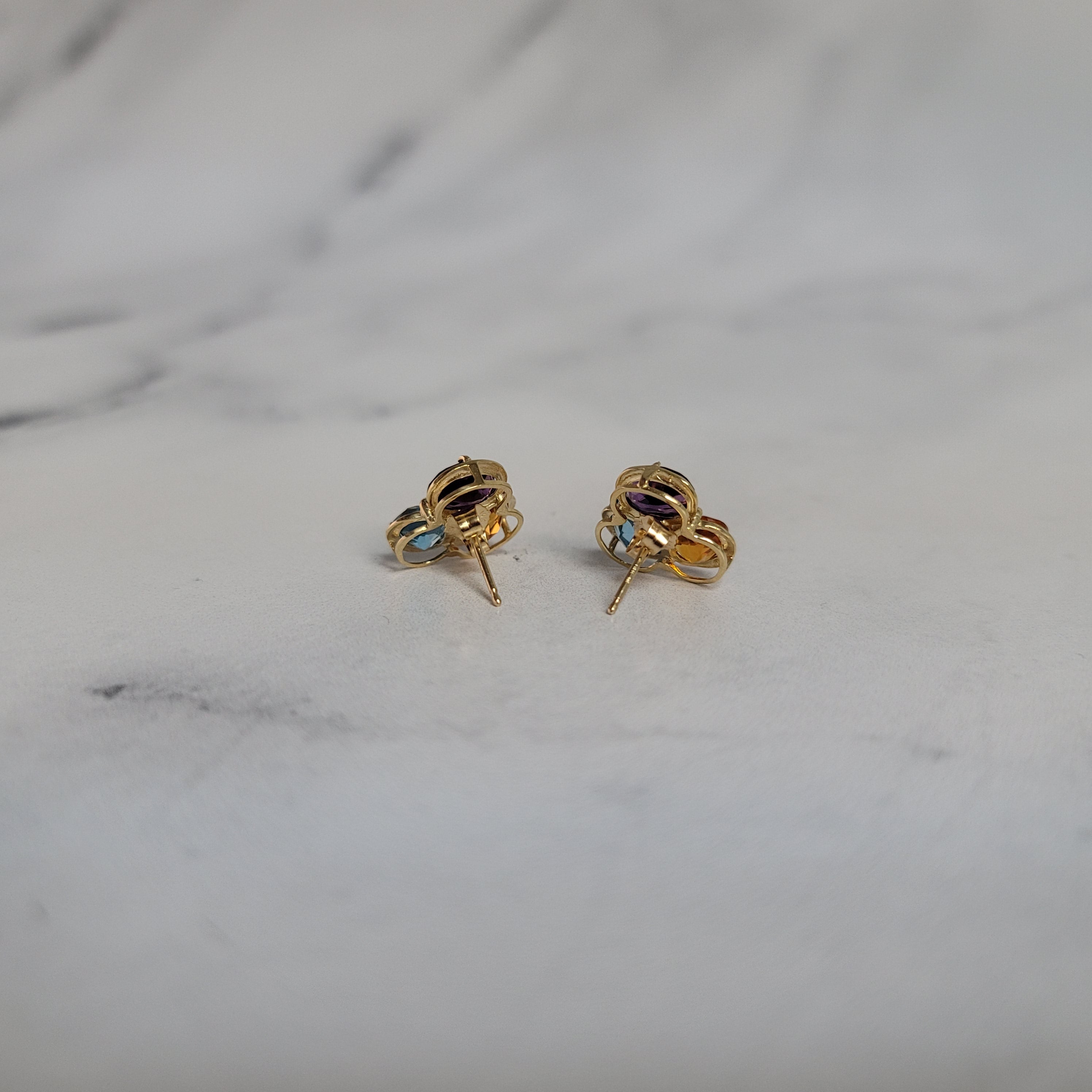 Stunning Multi Stone Earrings with Blue Topaz, Citrine & Amethyst | Elegant Jewelry for Women | Perfect for Parties, Weddings & Special Occasions