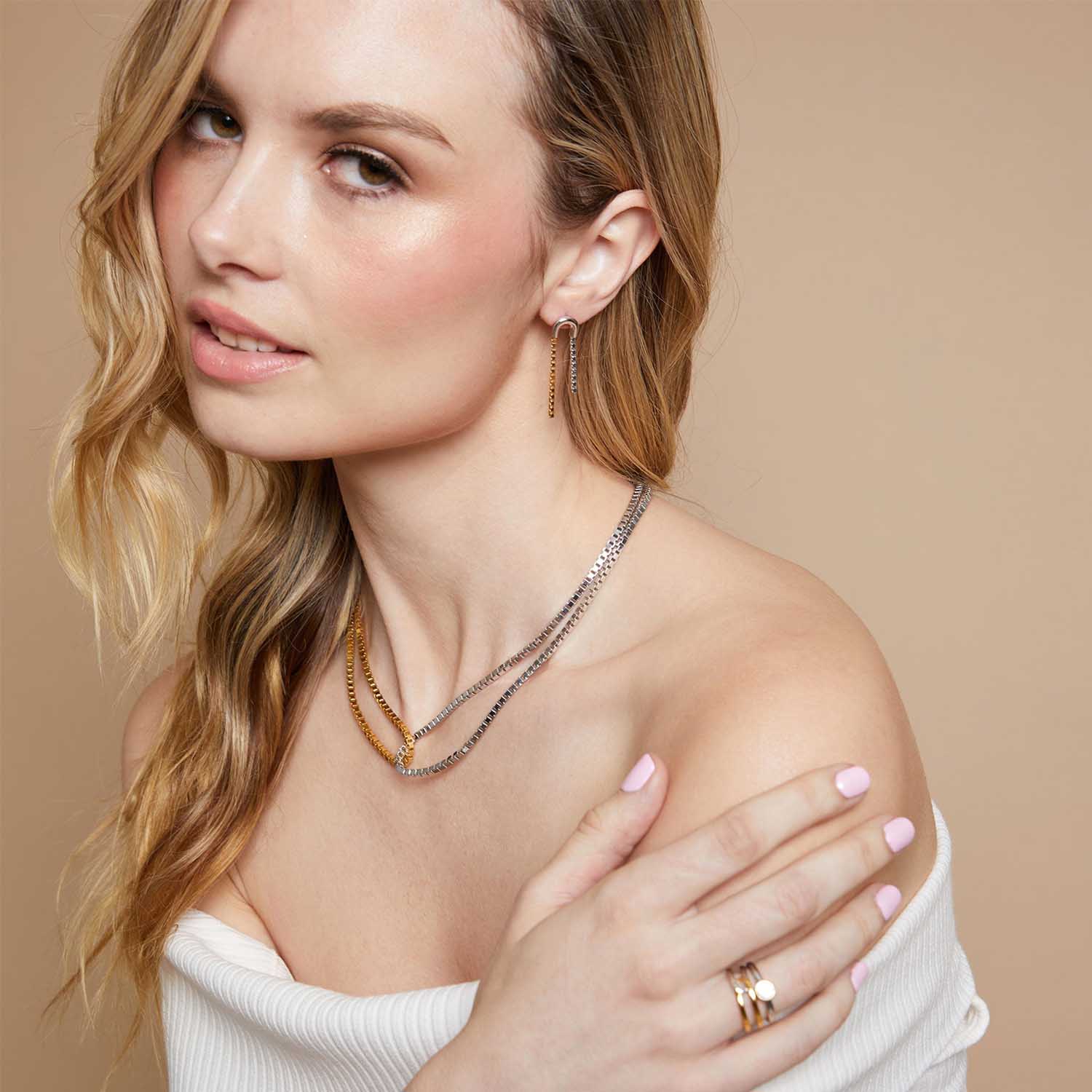 Harmony Chain Earrings for Women - Dainty Gold Layered Necklace, Minimalist Jewelry Gift for Her | Perfect for Everyday Wear, Date Nights & Special Occasions