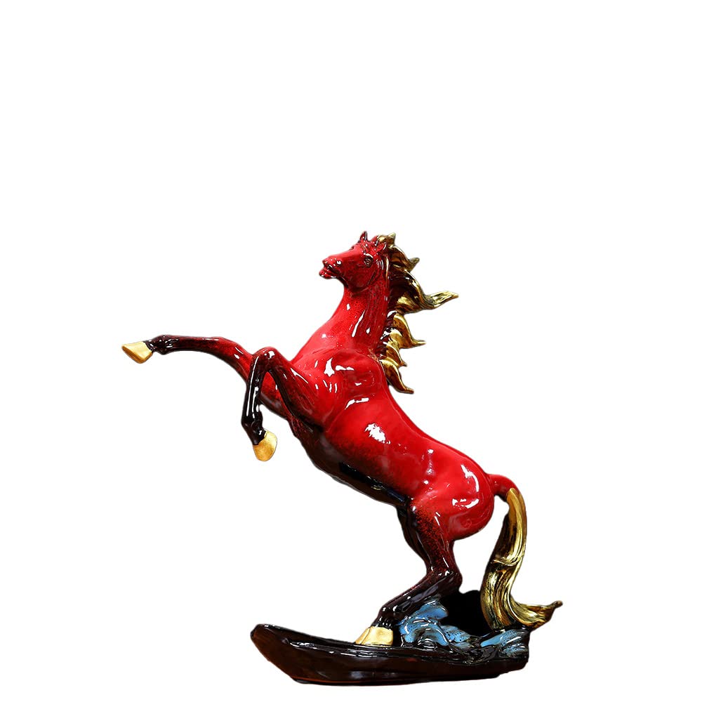 Feng Shui Red Lucky Horse Ornament - Horse to Success Statue for Home & Office Decor, Small Size - Perfect for Desk, Shelf, or Gift Giving