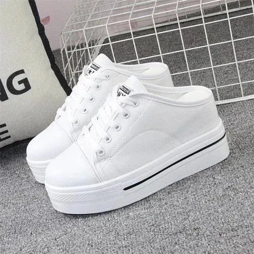 Women's Comfortable Slip On Canvas Wedge Sandals - Breathable Summer Casual Shoes for Beach, Walking & Outdoor Activities