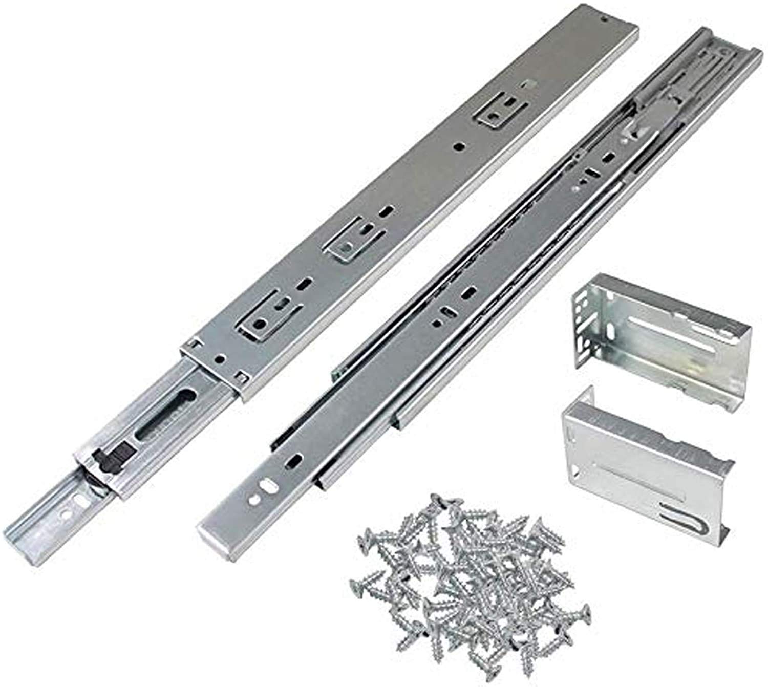 Gobrico 14-Inch Full Extension Rear/Side Mount Drawer Slides with Brackets - Soft Close Ball Bearing Drawer Runners, Heavy Duty & Quiet for Kitchen Cabinets, Dressers, Office Furniture (10 Pairs)