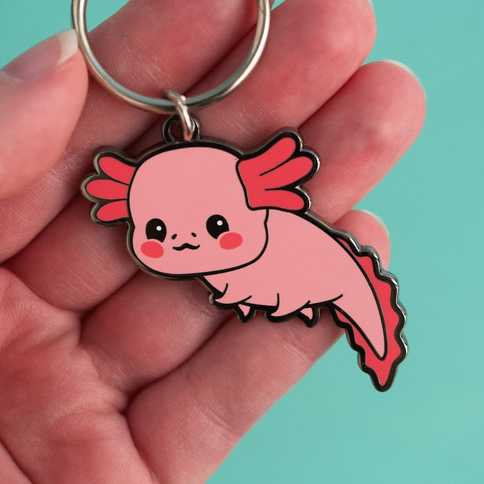 Cute Axolotl Keychain - Adorable Salamander Key Ring for Backpacks, Gifts & Collectibles - Perfect for Animal Lovers & Kawaii Fans
