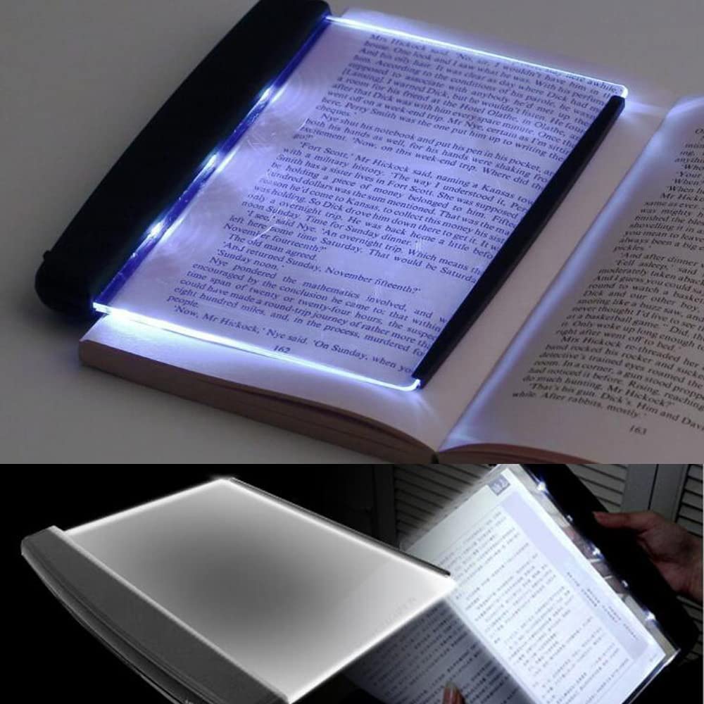 Yunir LED Reading Light Wedge - Ultra-Thin Flat Panel Book Light with Eye Protection, Adjustable Brightness for Home, Bedroom, Travel & Night Reading in Bed | Perfect Gift for Book Lovers & Students