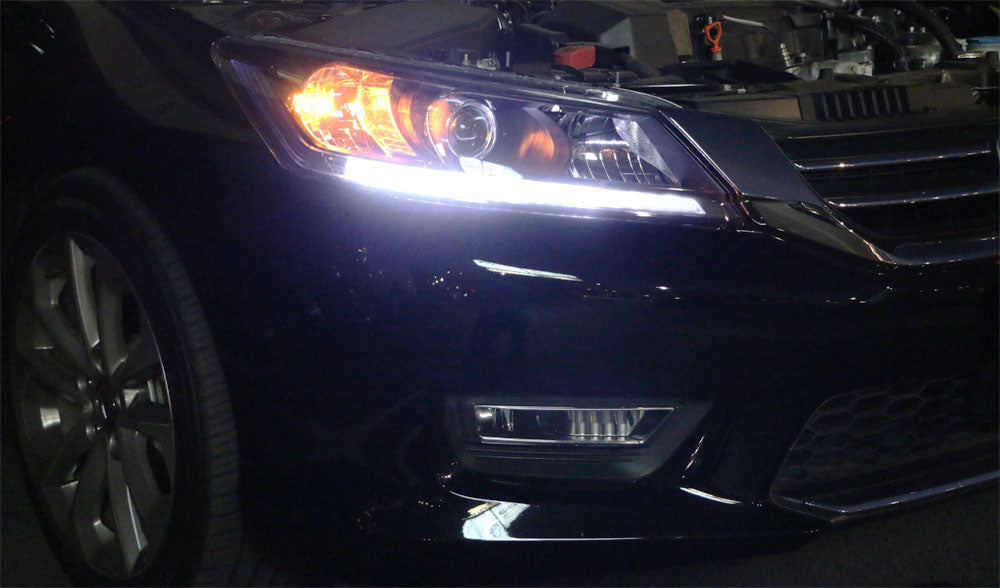 13-15 Honda Accord Sedan LED DRL Headlights - Bright White Daylight Running Lights with Easy Installation - Upgrade for Night Driving & Enhanced Visibility