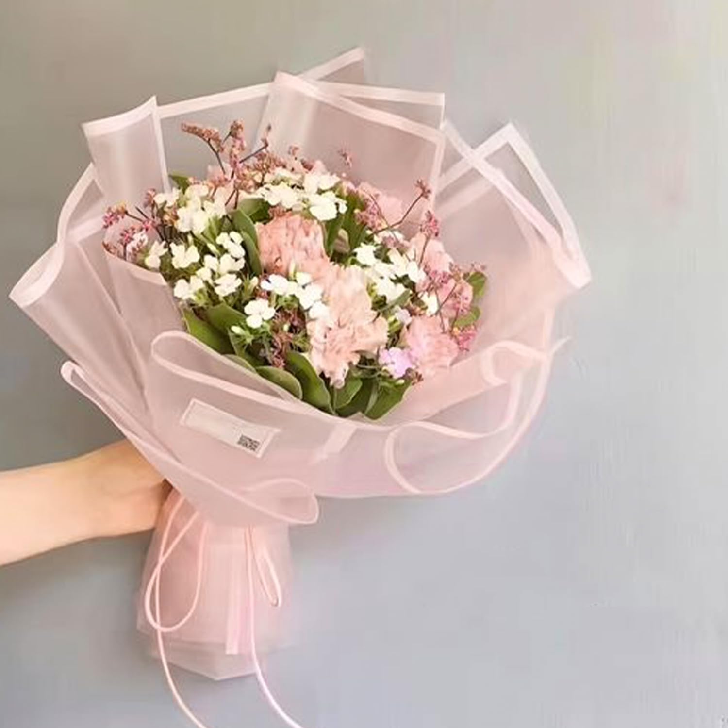 RUSPEPA 20 Sheets Waterproof Floral Wrapping Paper - Pink Bouquet Packaging for Birthday, Wedding, Party & DIY Crafts | Perfect for Gift Wrapping, Florist Supplies, and Creative Projects