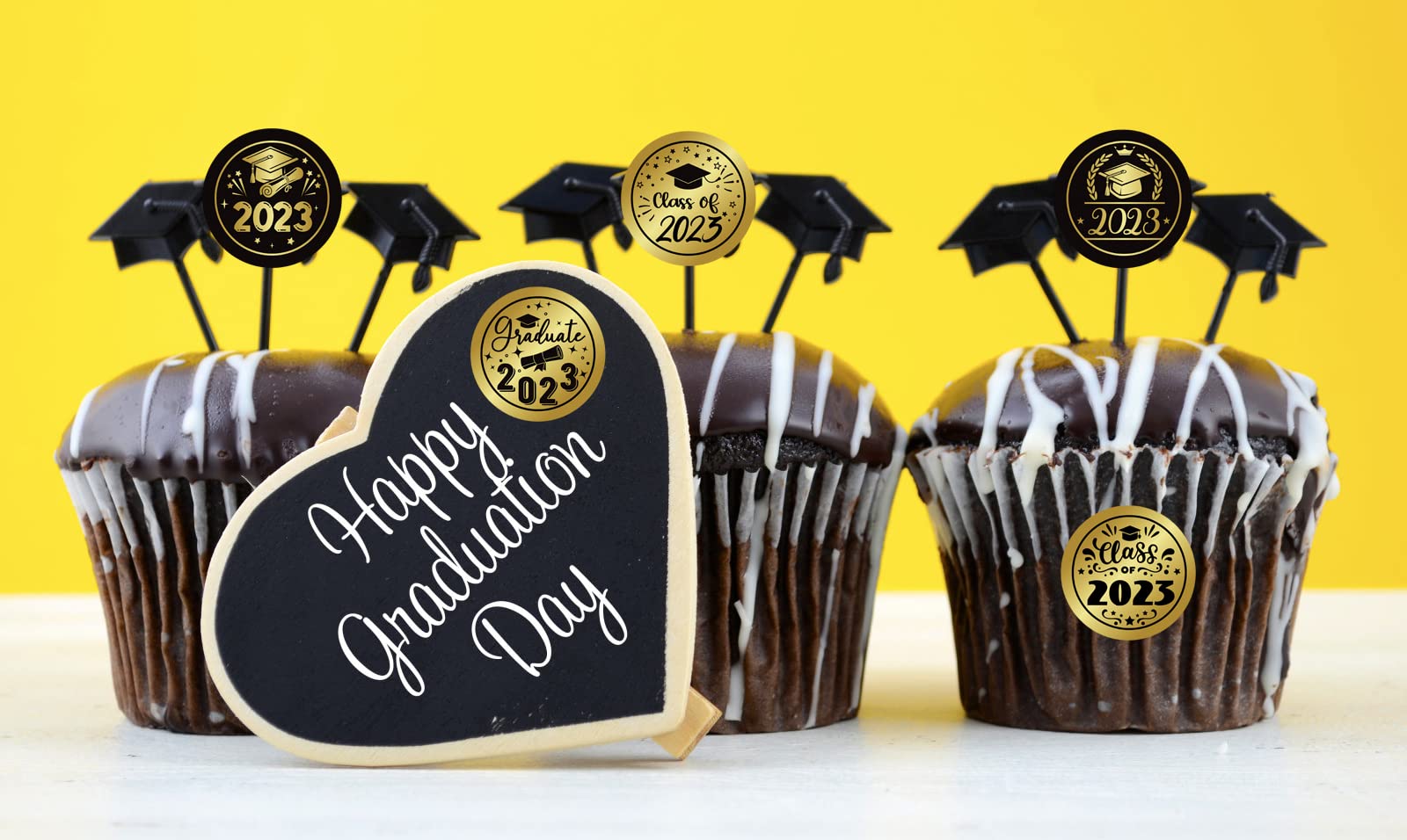 112pcs Graduation Candy Stickers - Round Chocolate Candy Labels for Congrats Grad Party Favors - Perfect for Graduation Party Decorations, Candy Buffets & School Celebration Supplies