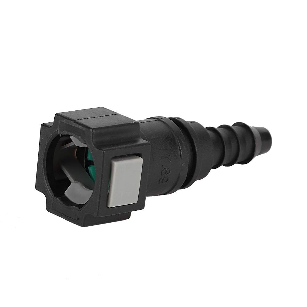 Black Fuel Line Connector - Quick Release, Easy Installation, Anti-Aging Plastic Motorcycle Fuel Hose Fitting for Harley, Honda, Yamaha - Perfect for Fuel System Repairs & Upgrades