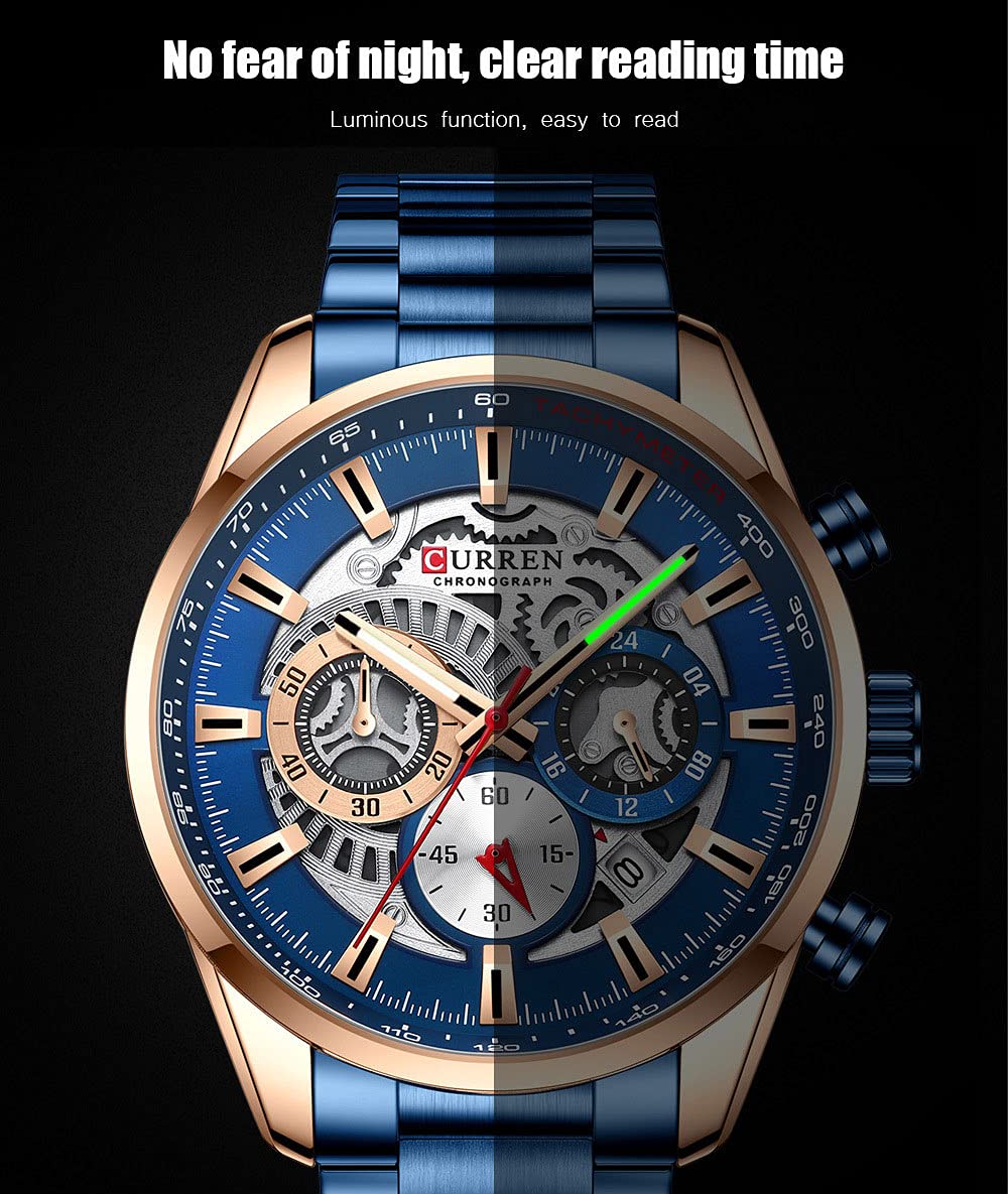 Luxury Men's Business Chronograph Watch - Stainless Steel Analog Quartz Wristwatch with Waterproof Design | Perfect for Office, Formal Events & Everyday Wear