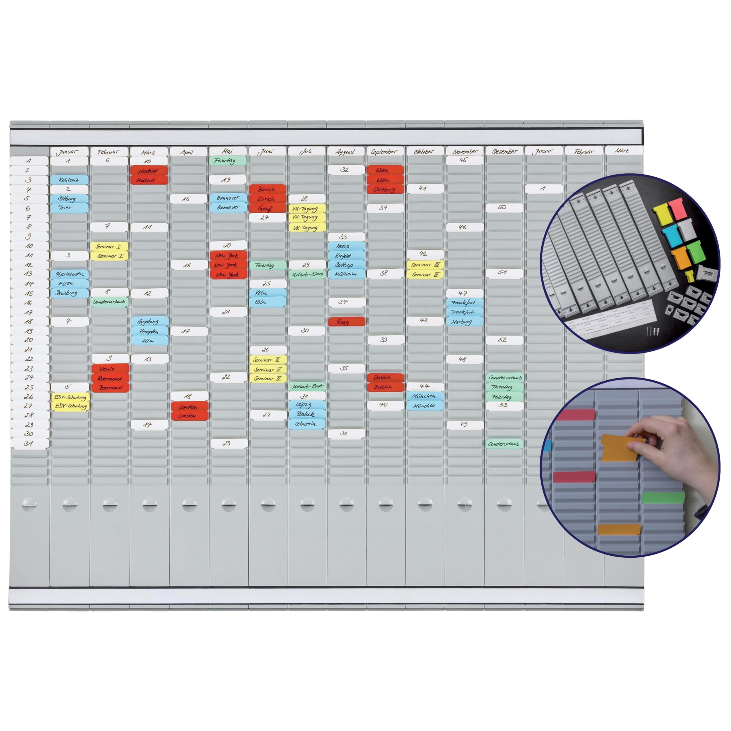 Franken 29110 Slot-in Card Planner and Cards 48 x 48 cm - Perfect for Organizing Tasks, Notes & Schedules | Ideal for Office, Home & School Use
