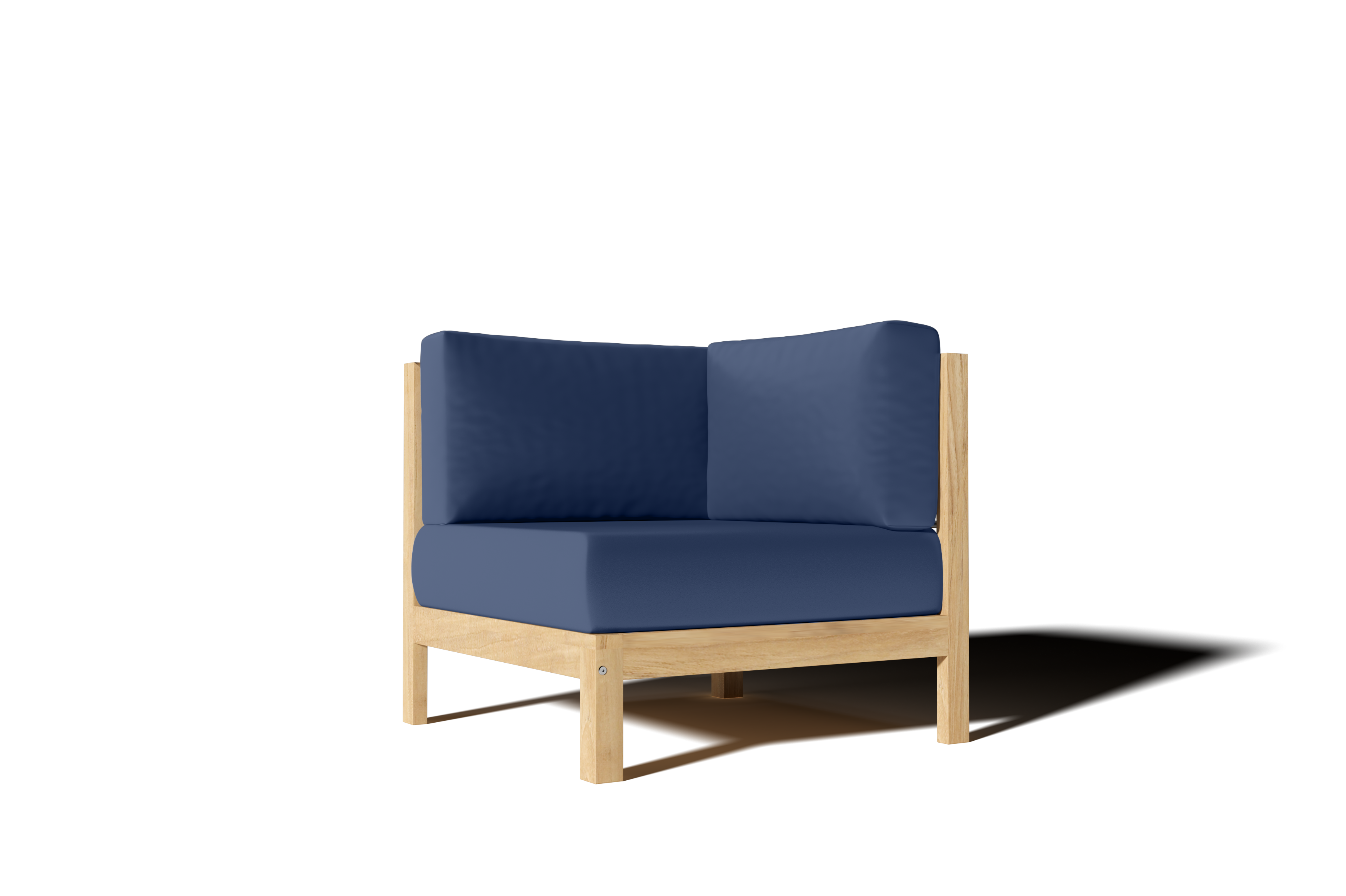 Premium 7-Piece Teak Outdoor Sectional Deep Seating Set with Sunbrella Navy Cushions - Waterproof & Durable Patio Furniture for Backyard, Poolside & Garden Relaxation