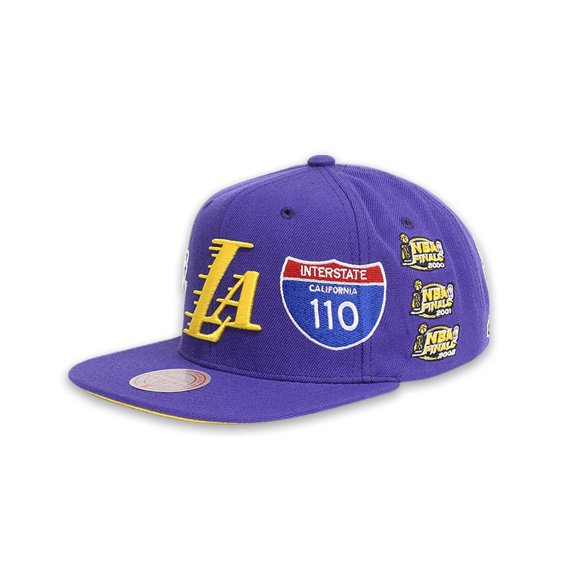 LA Lakers NBA Champions Snapback Hat for Men - Adjustable Purple Basketball Cap for Fans, Streetwear & Game Day Outfits