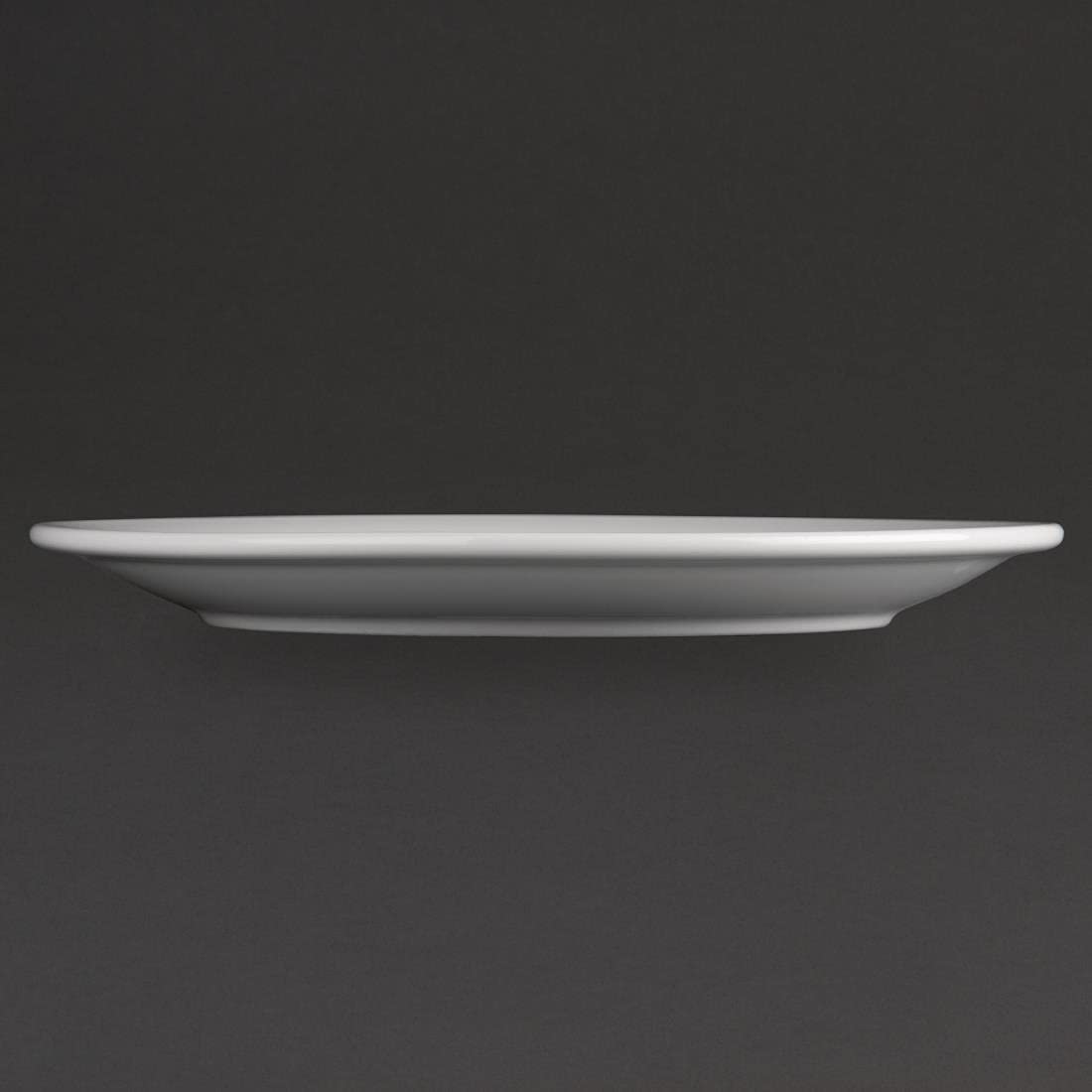 Olympia Athena Hotelware White Porcelain Narrow Rimmed Plates - Super Vitrified Durable Glaze - Oven, Microwave & Dishwasher Safe - Perfect for Restaurants, Catering & Home Dining
