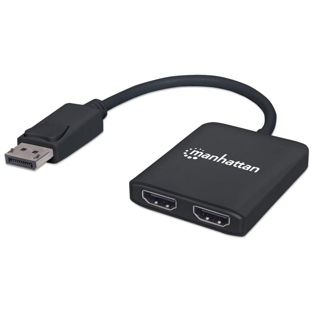 DisplayPort 1.2 to Dual HDMI Splitter Hub with MST - 4K@30Hz, USB Powered, Video Wall Function, HDCP 2.2 - Black | Gold Plated Ports | 3-Year Warranty | Perfect for Home Theater & Multi-Monitor Workstations