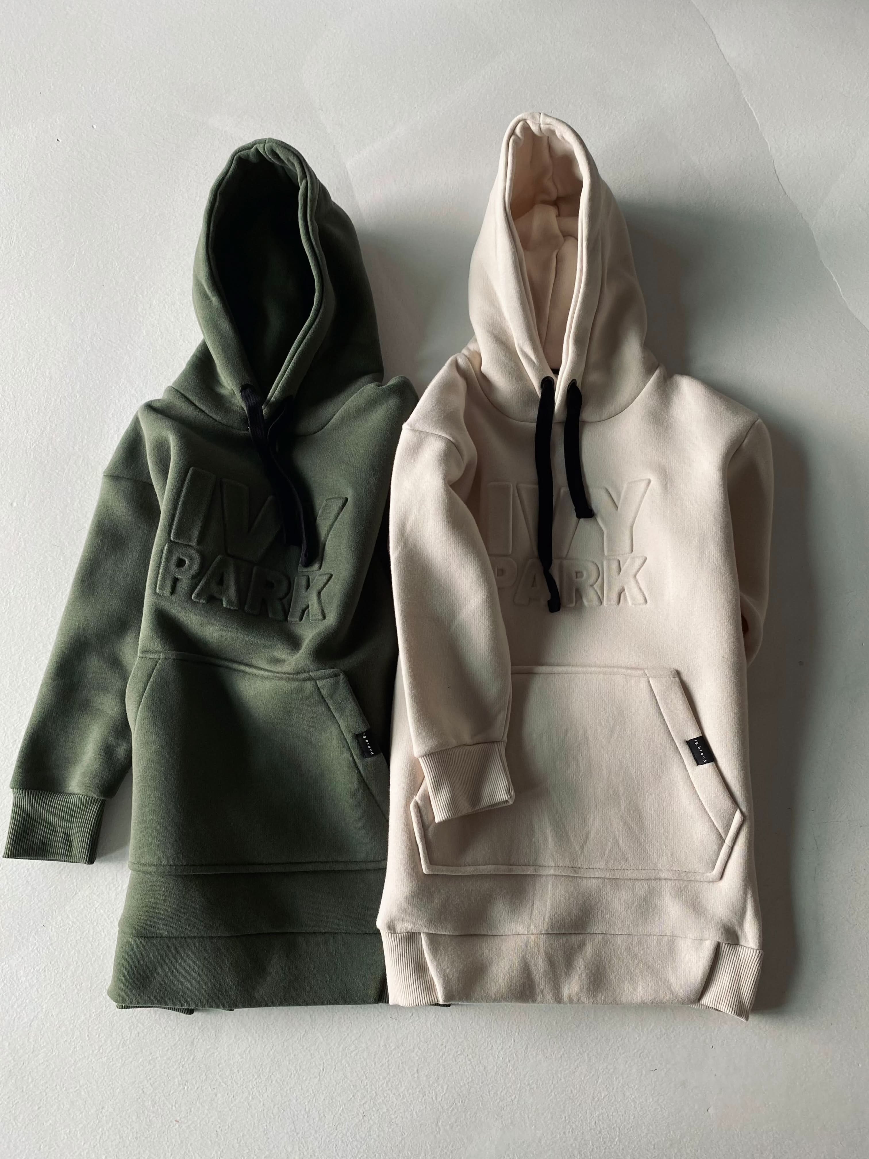 Printed Hooded Sweatshirt Dress for Kids - Stylish & Comfortable Outfit for Playdates, School & Family Outings
