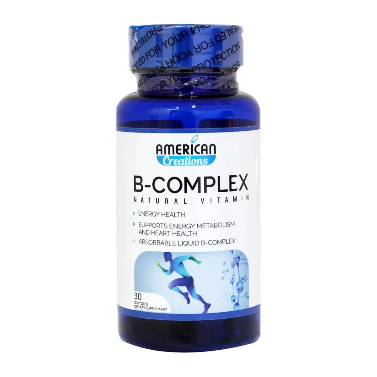 American Creations B Complex Softgels - 30 Count for Nerve Support & Energy Boost | Stress Relief, Brain Function & Metabolism | Vegan & Non-GMO Supplement for Daily Wellness