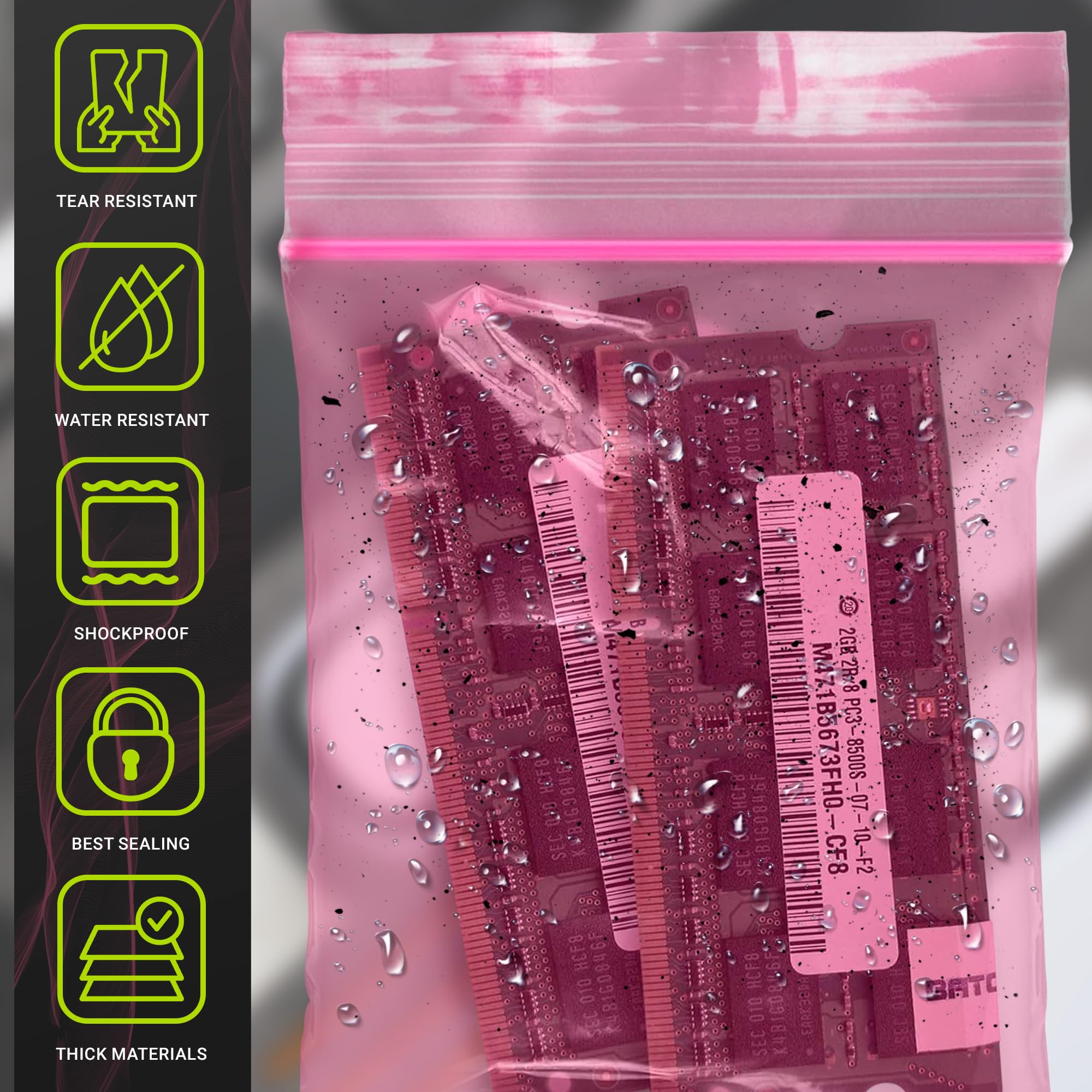APQ 6x8 Inch Reclosable Zipper Bags - 1000 Pack Anti Static Resealable Poly Bags for Jewelry, Crafts & Small Parts Storage - Perfect for Organizing Beads, Electronics & Retail Packaging