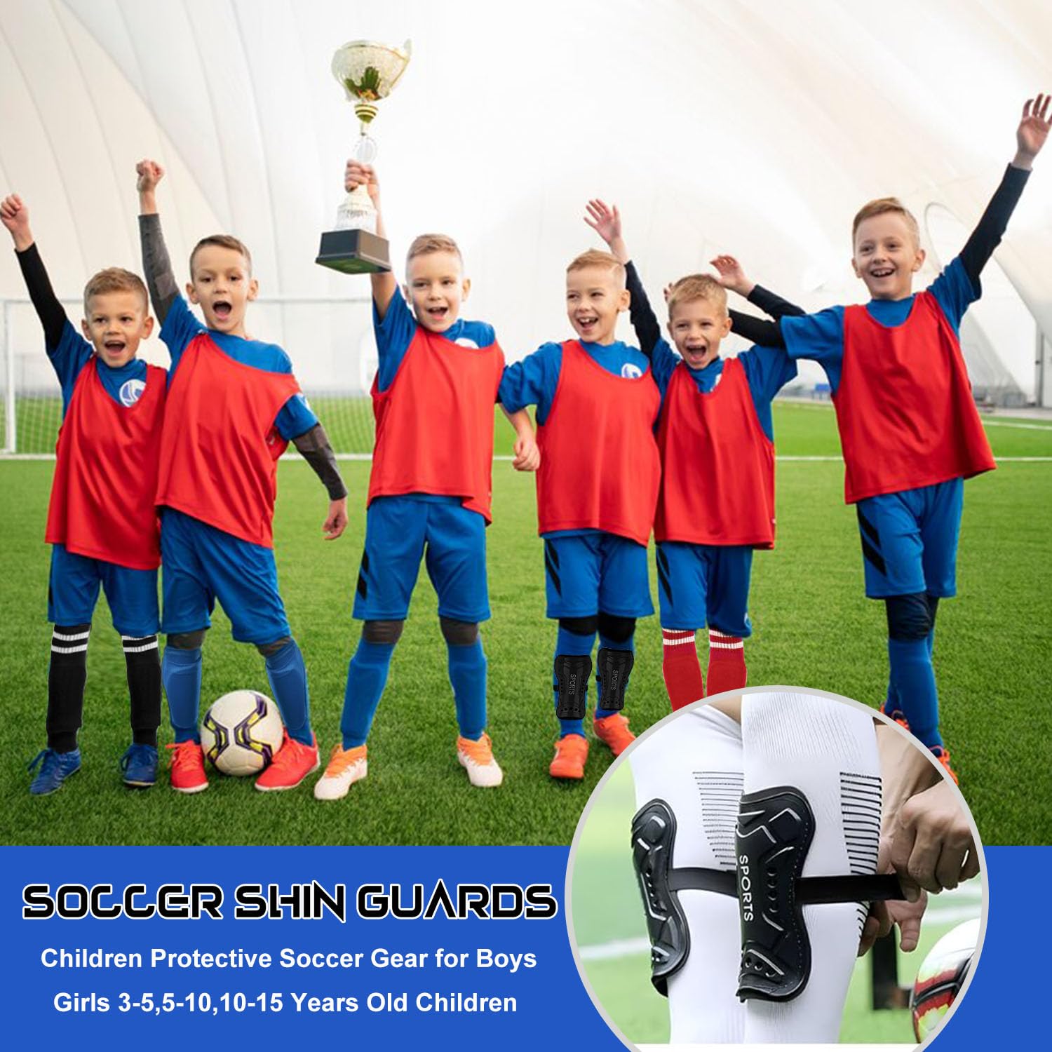 **Best Youth Soccer Shin Guards for Kids - Adjustable Calf Protection for Boys & Girls Ages 3-15 - Lightweight & Comfortable Soccer Gear for Training & Matches**