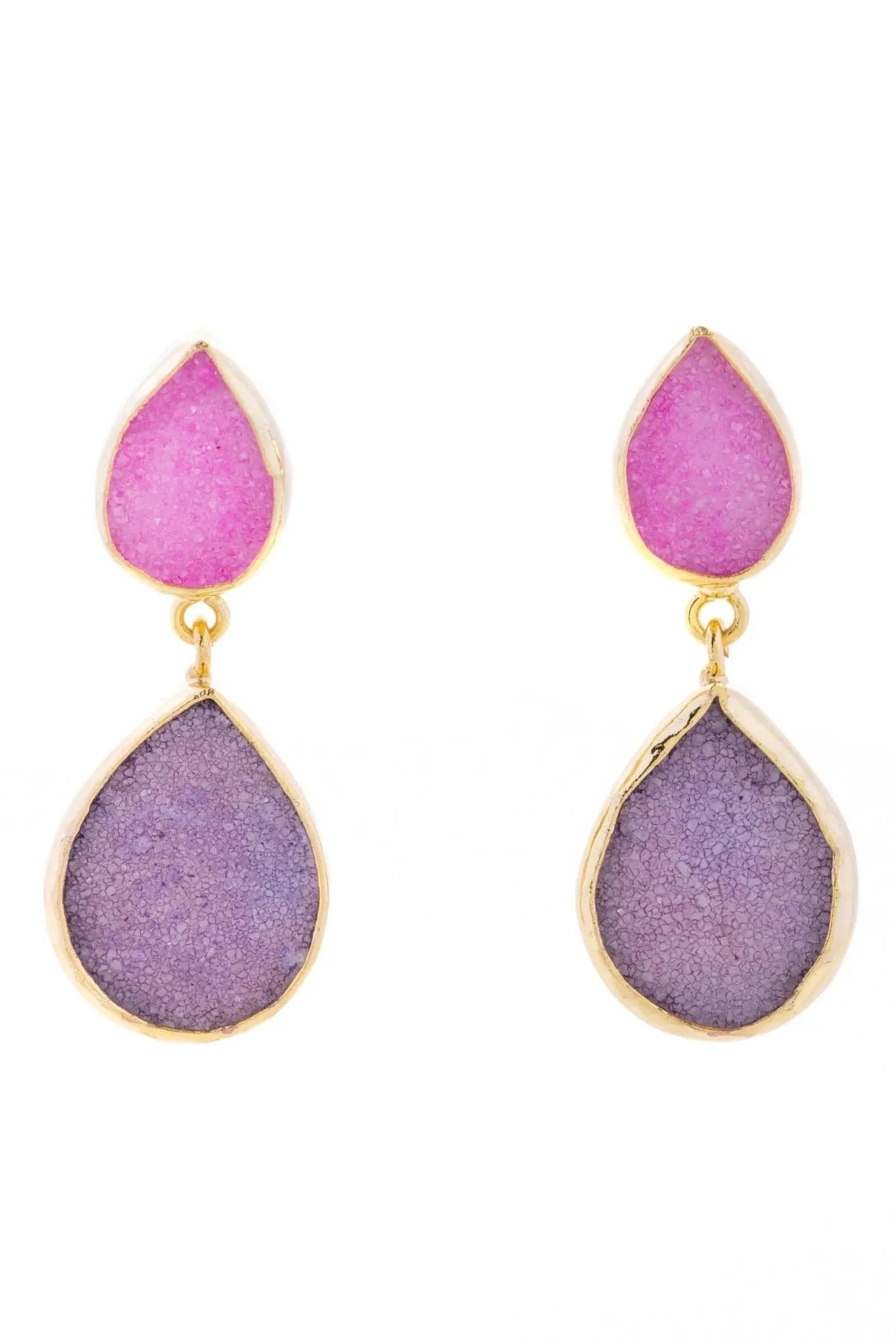 Druzy Crystal Dangle Earrings for Women - Elegant Gemstone Drop Earrings for Party, Wedding & Everyday Wear