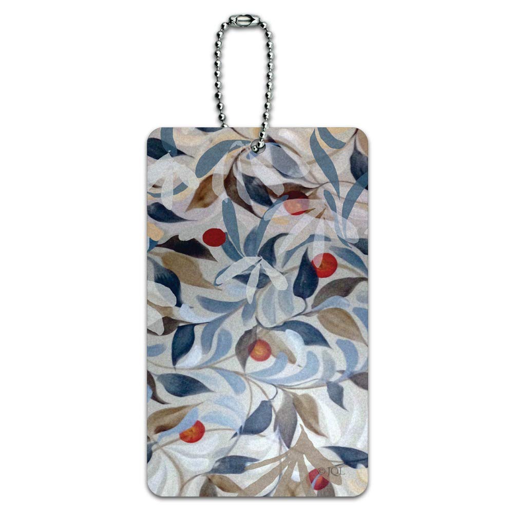 Elegant Floral & Earthy Blues Pattern Luggage Tag for Suitcases & Carry-Ons | Durable ID Card Holder for Travel | Perfect for Airports, Business Trips & Vacation Identification
